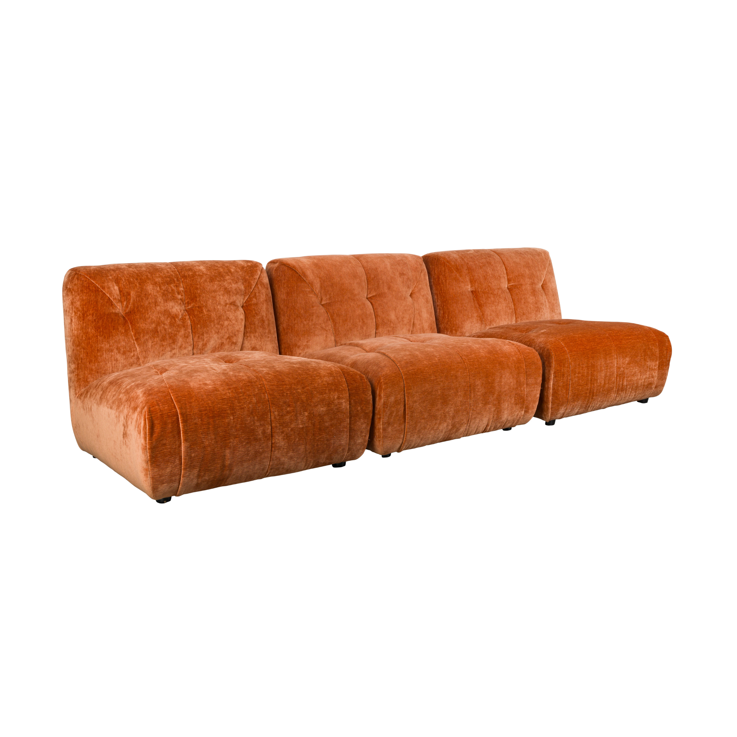 Sofa 3-Sitzer GIADA braunes Velvet