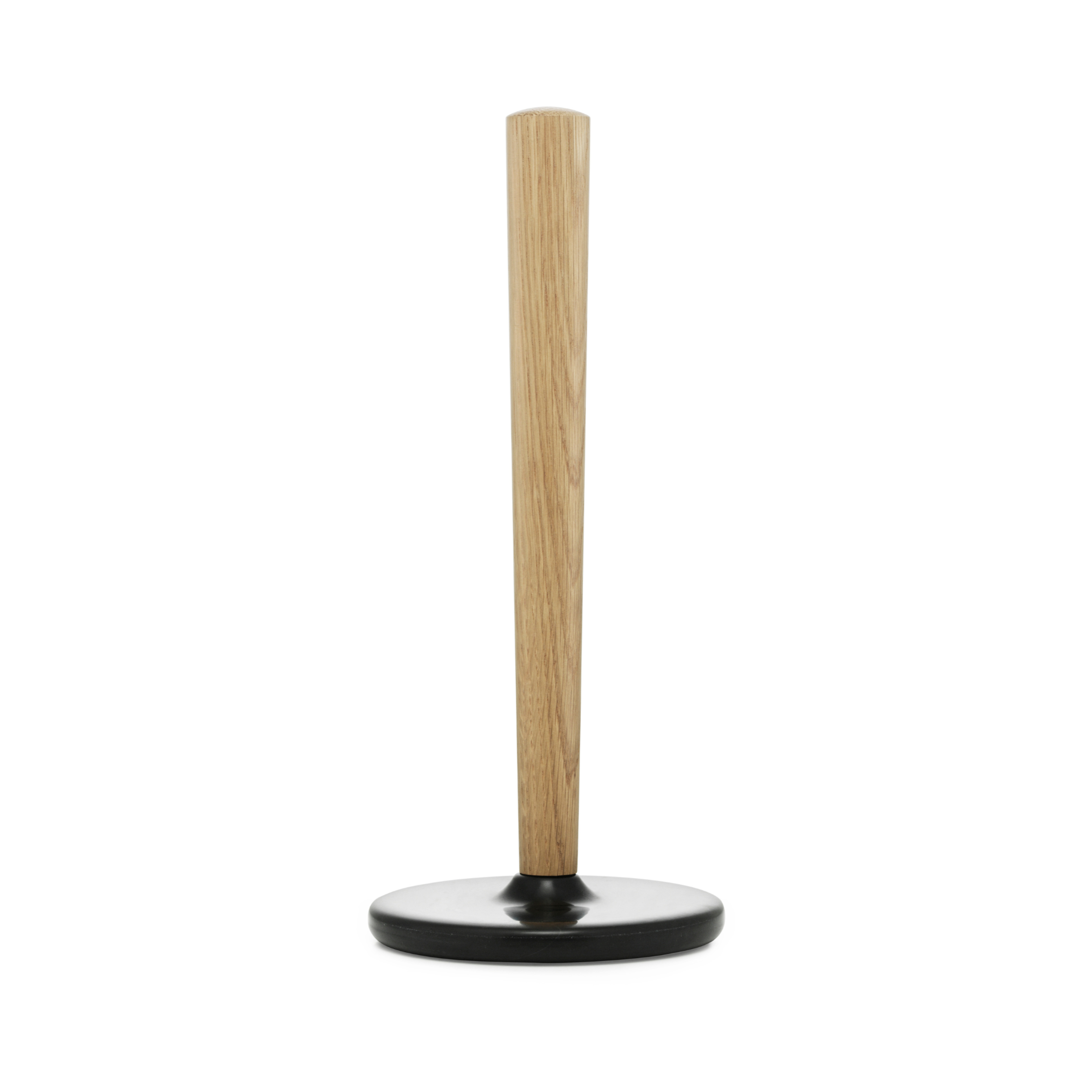 CRAFT wooden oak paper towel holder with black marble base