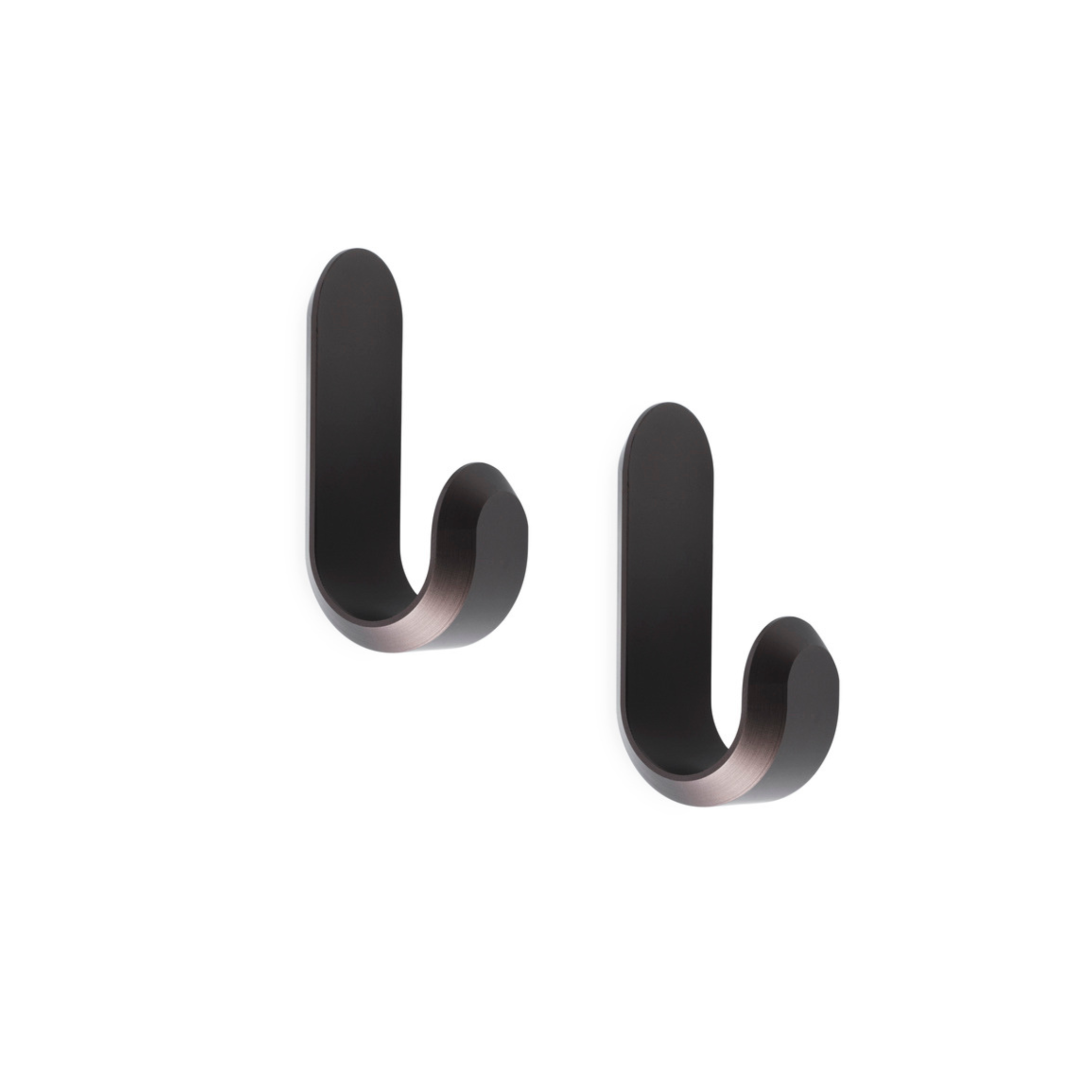 Set von CURVE Kleiderhaken matt braun
