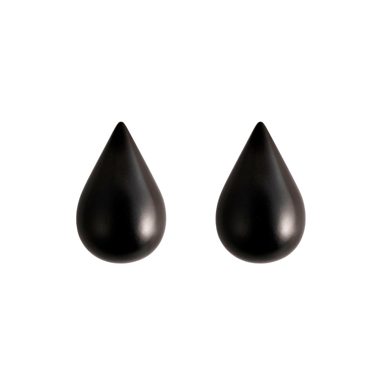 Set von DROPIT Kleiderhaken aus schwarzem Eichenholz