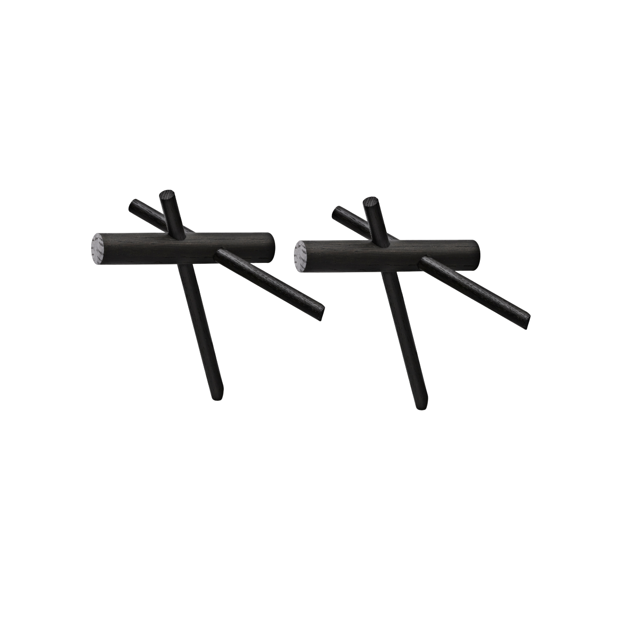 STICKS coat rack set black oak wood