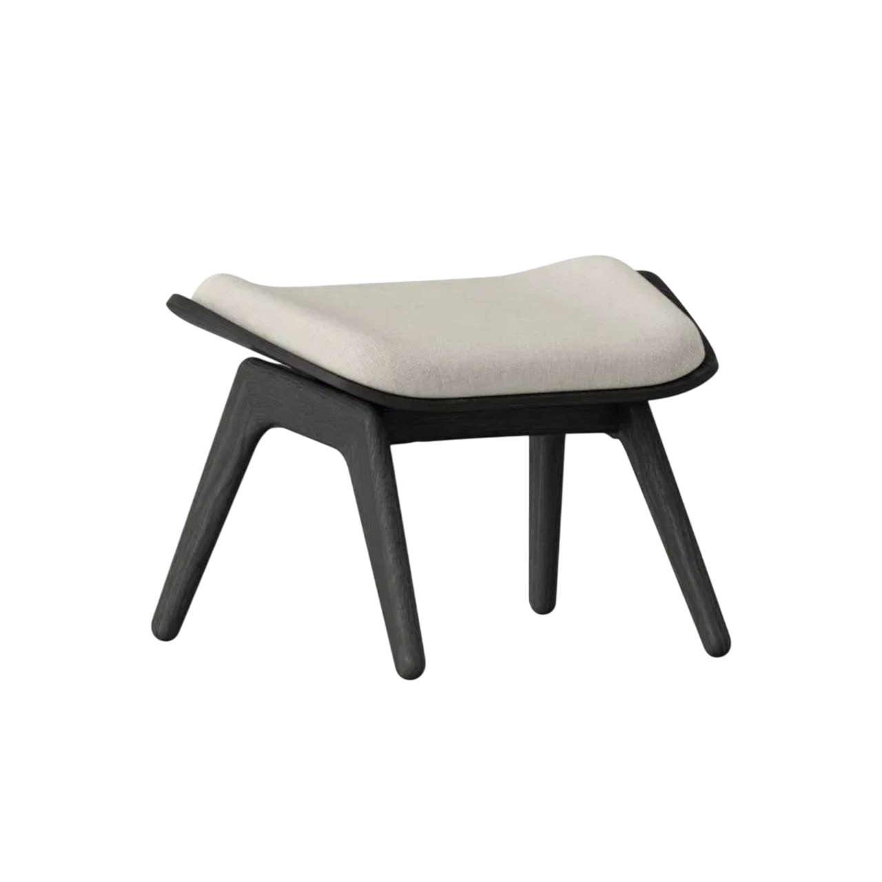 READER footstool in sand with a black base