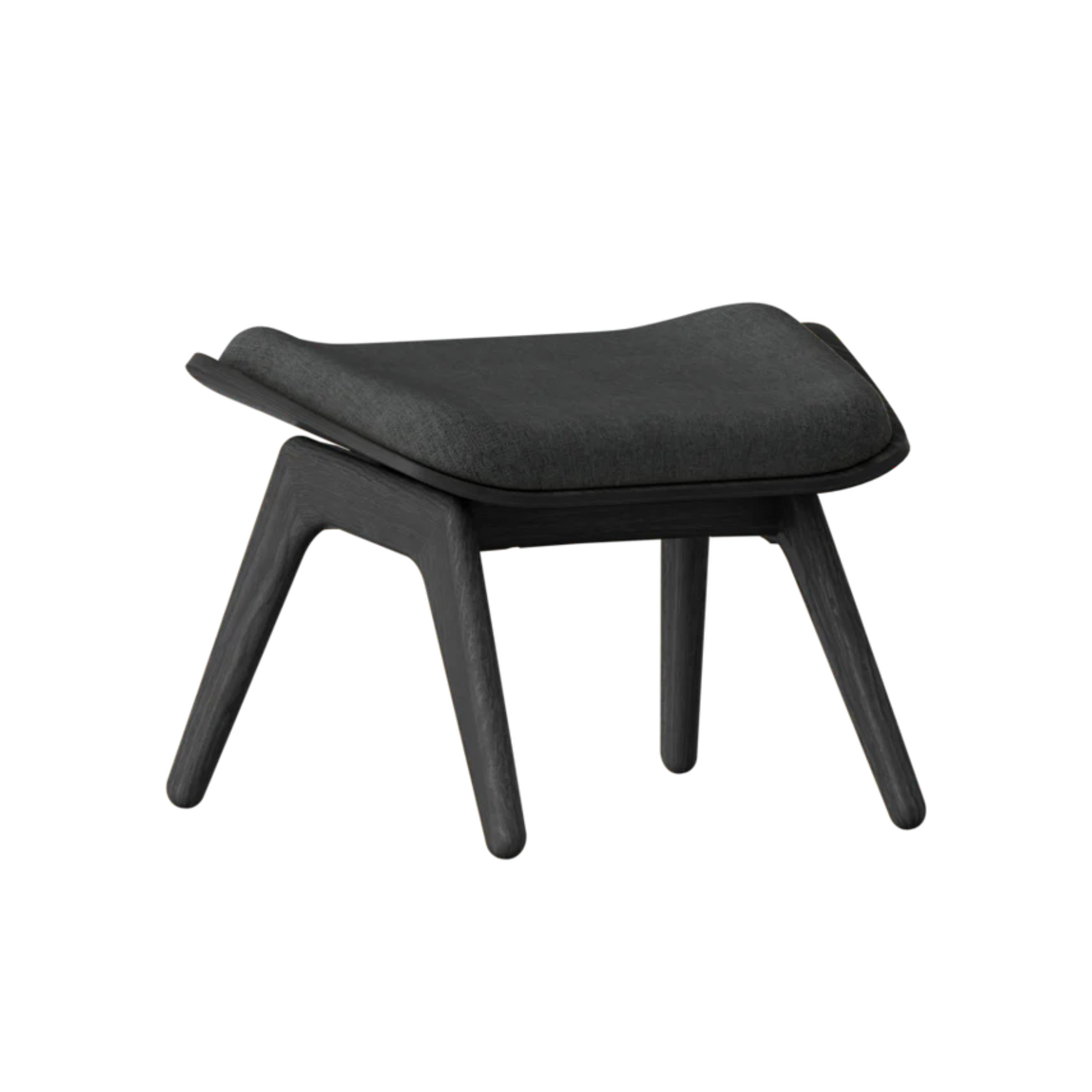 READER footstool in anthracite with a black base