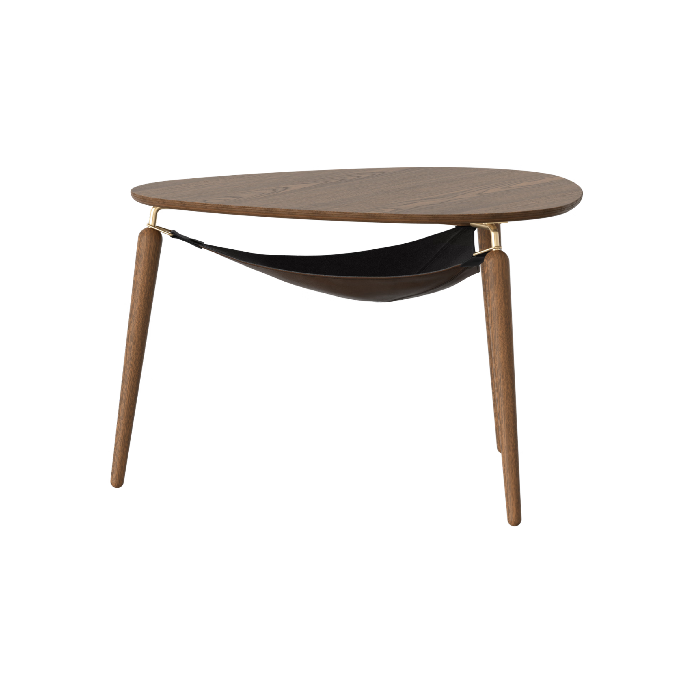 HANG OUT coffee table dark oak with golden supports