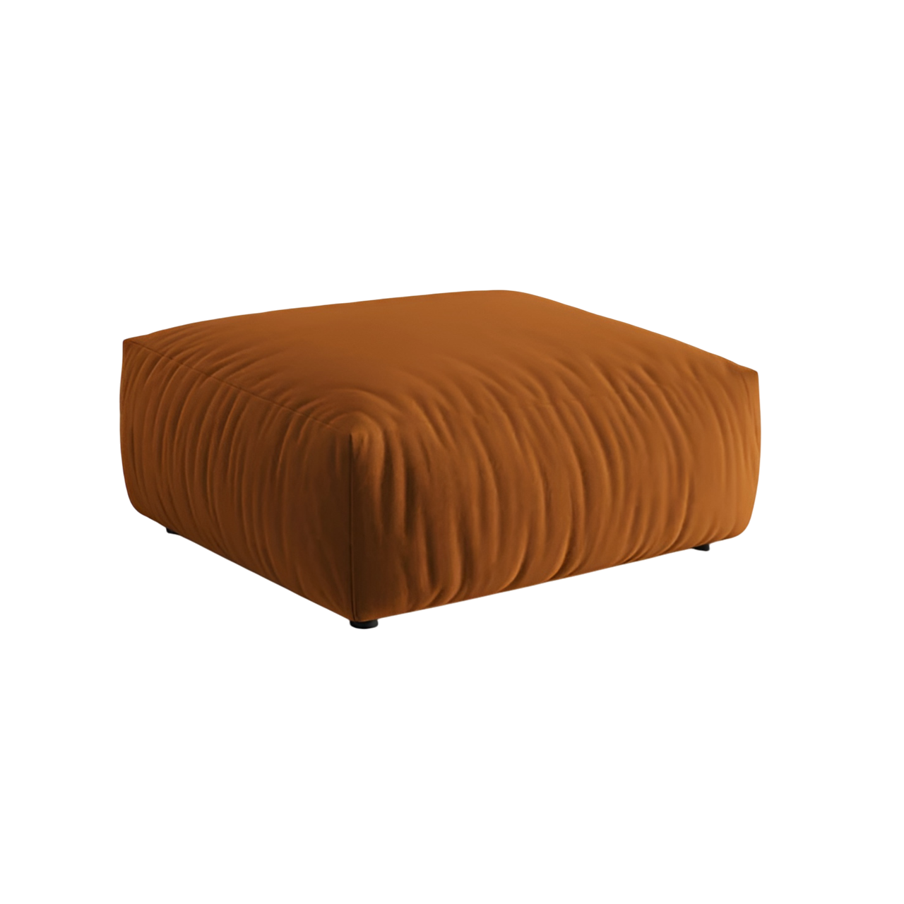CHRIS terracotta velvet pouf