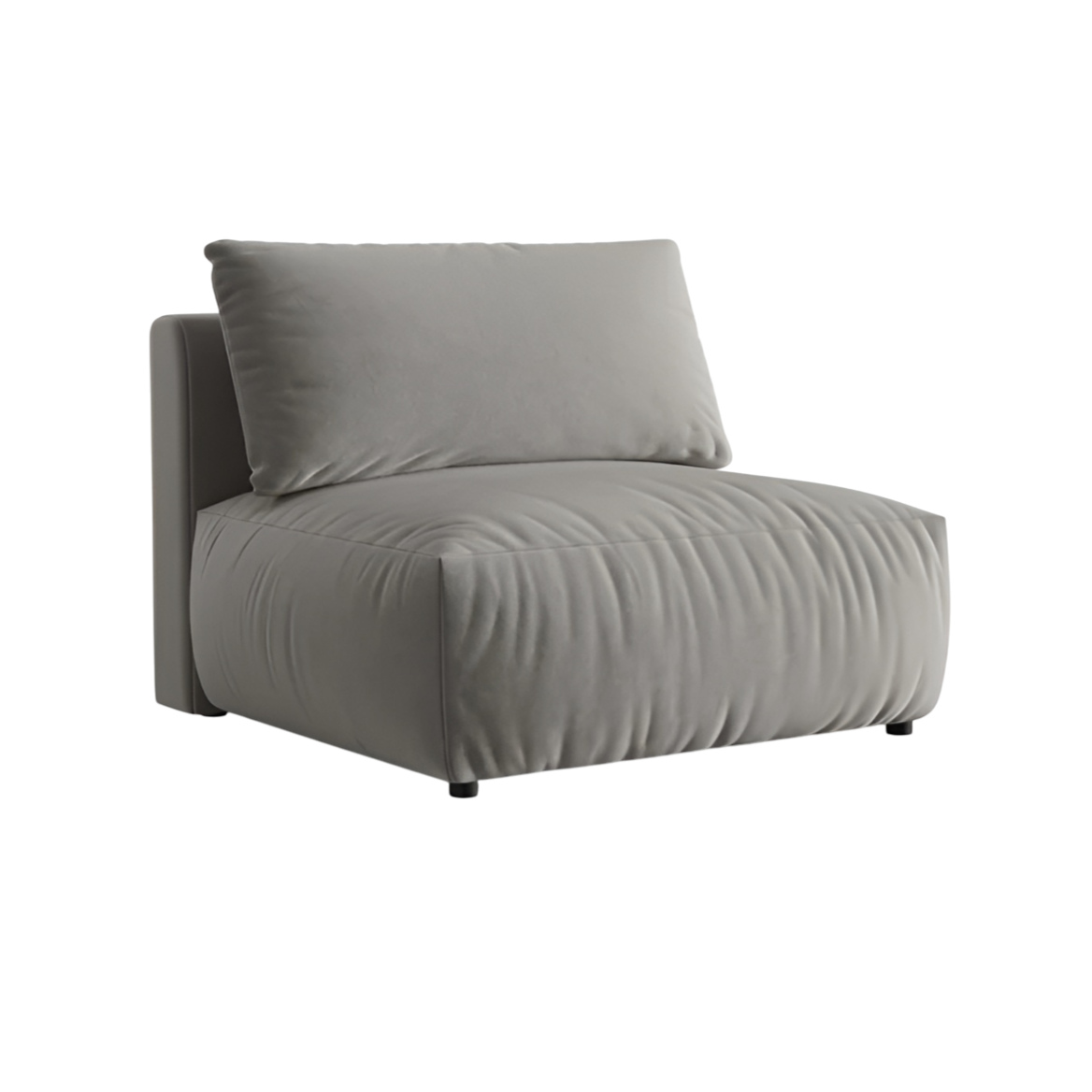 Velvet modular sofa CHRIS - wide central gray element