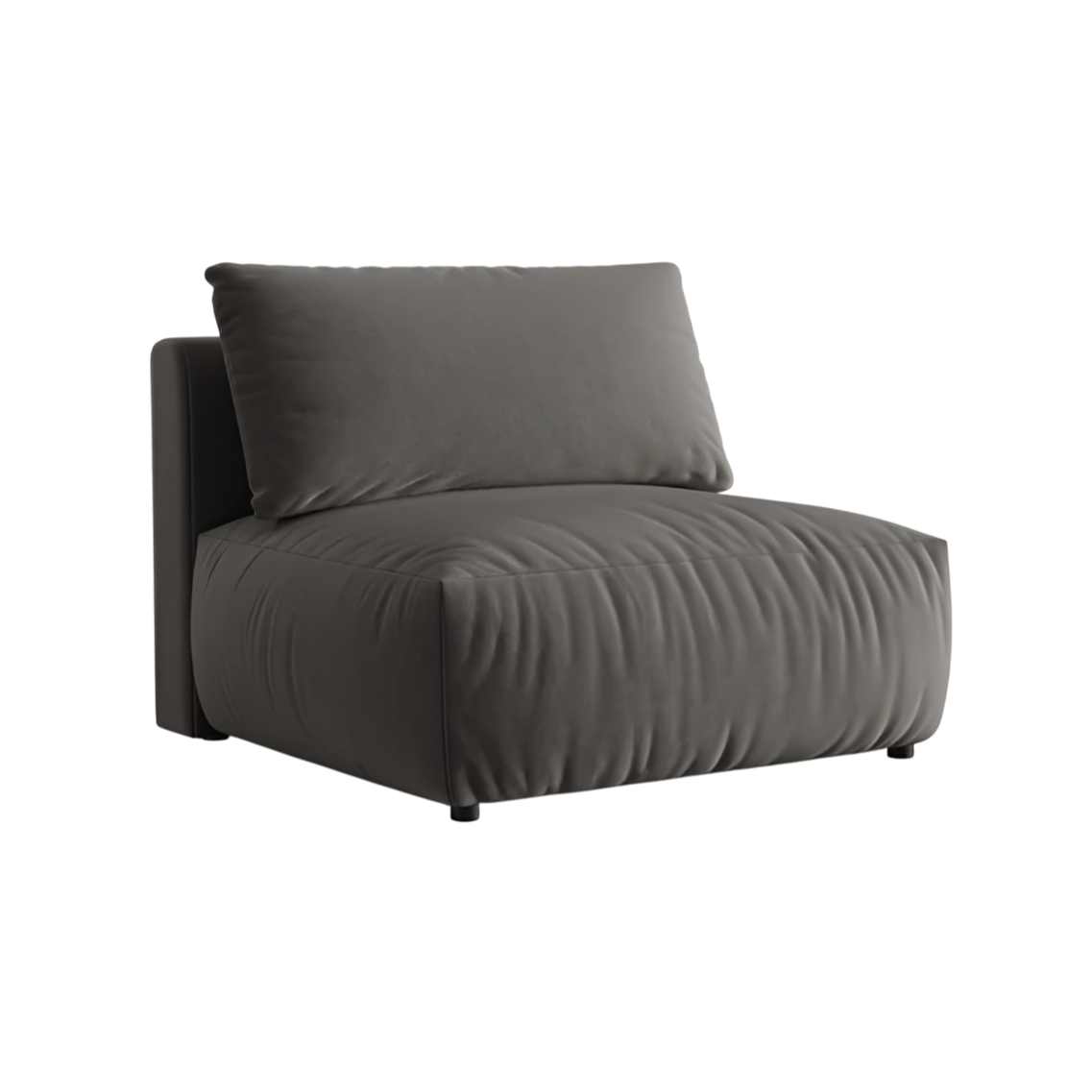 Modulares Samtsofa CHRIS - breites mittleres Element in Dunkelgrau