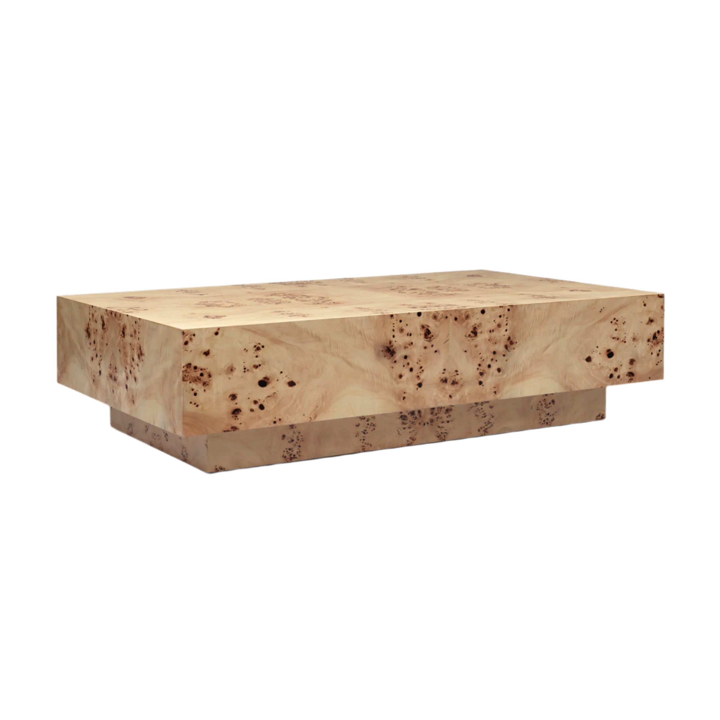 BURL veneer coffee table with poplar burl
