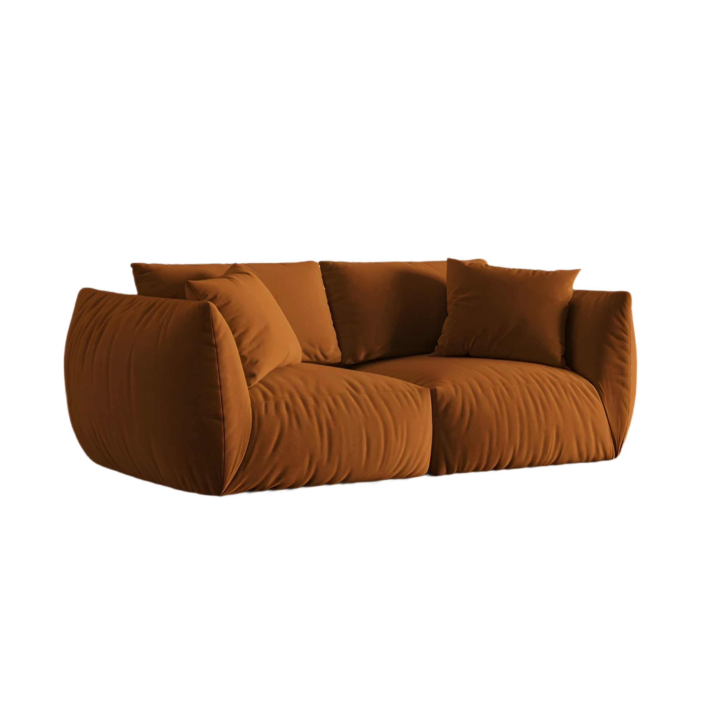 Sofa aus Samt 3-sitzig CHRIS terrakotta
