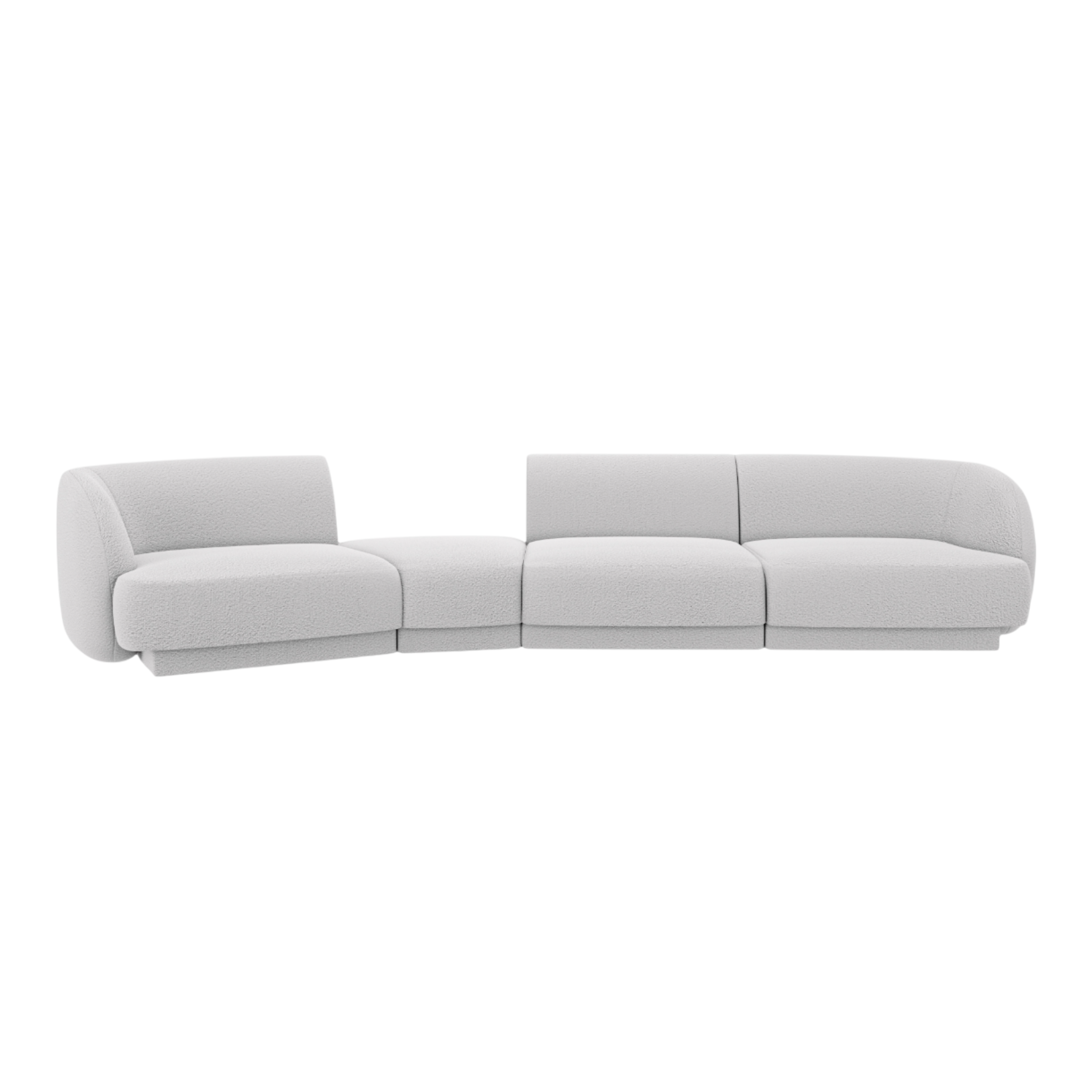 Left-facing modular sofa for 6 people MILEY light gray boucle