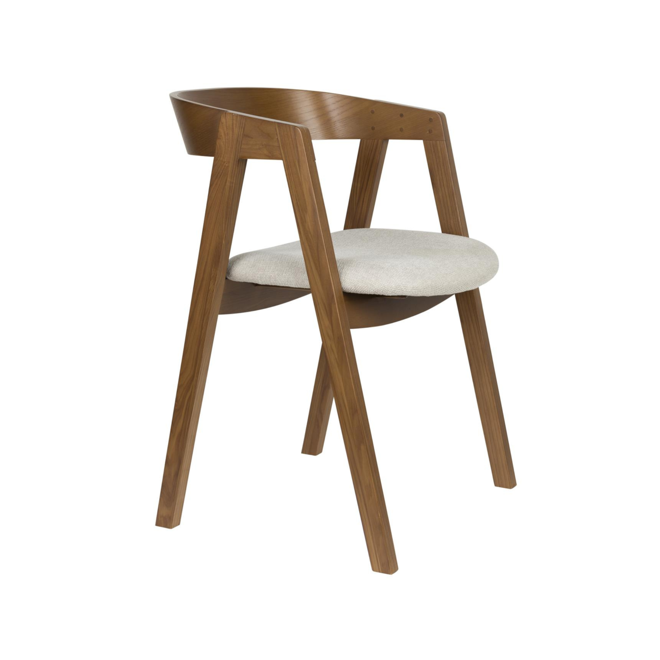 Stuhl MADS dunkelbraun mit beigem Sitzpolster