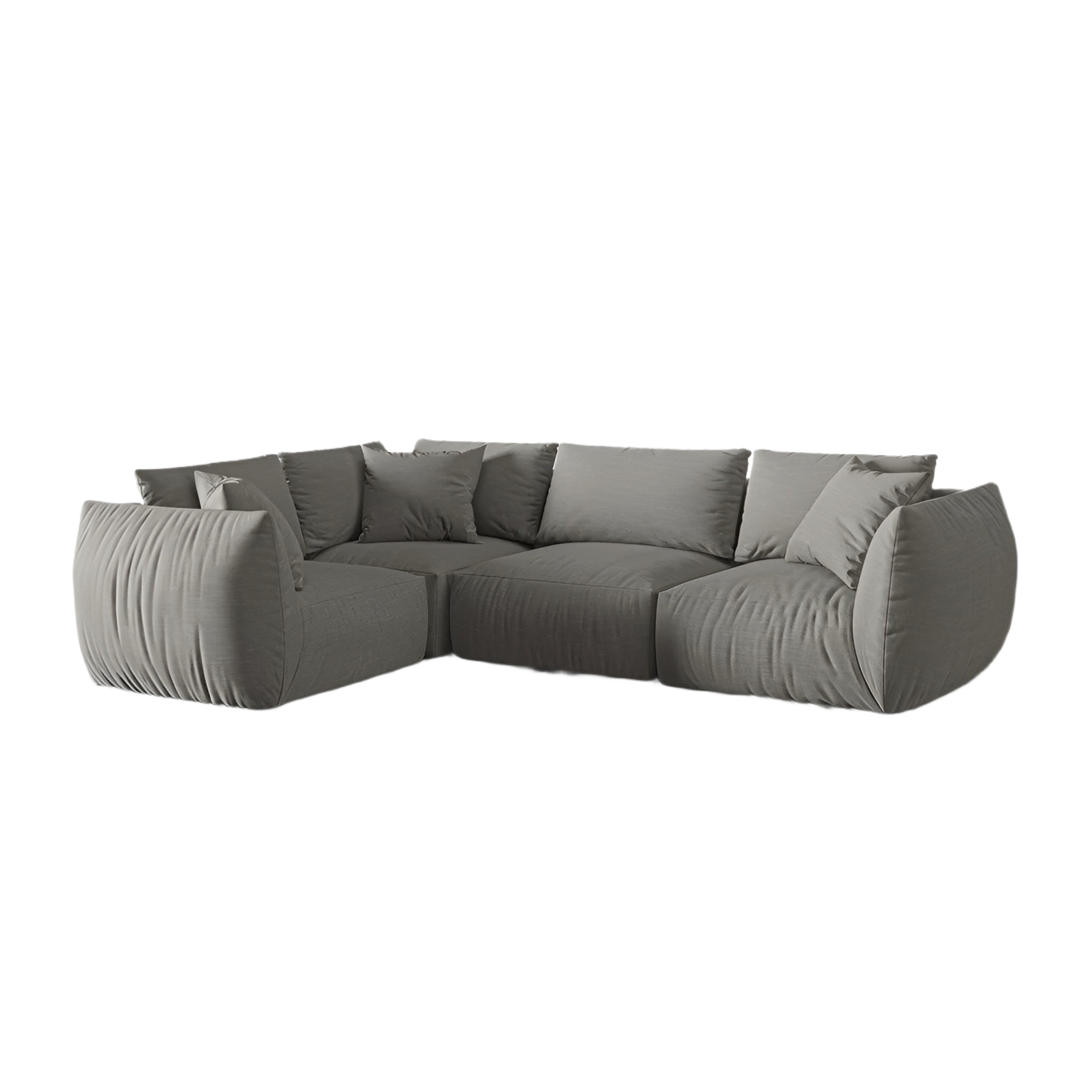 Left-facing 4-seater corner sofa CHRIS gray chenille