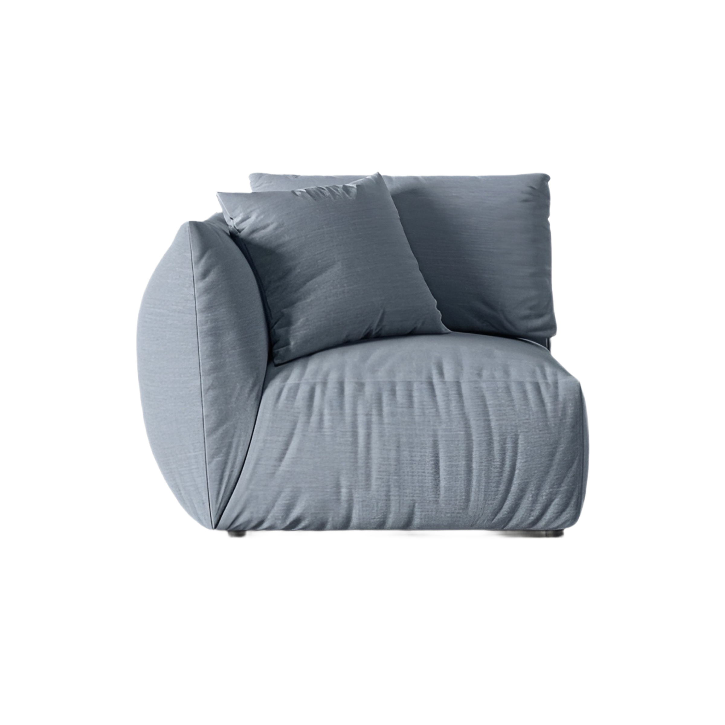 Modulares Sofa CHRIS - linkes Element in hellblauem Chenille