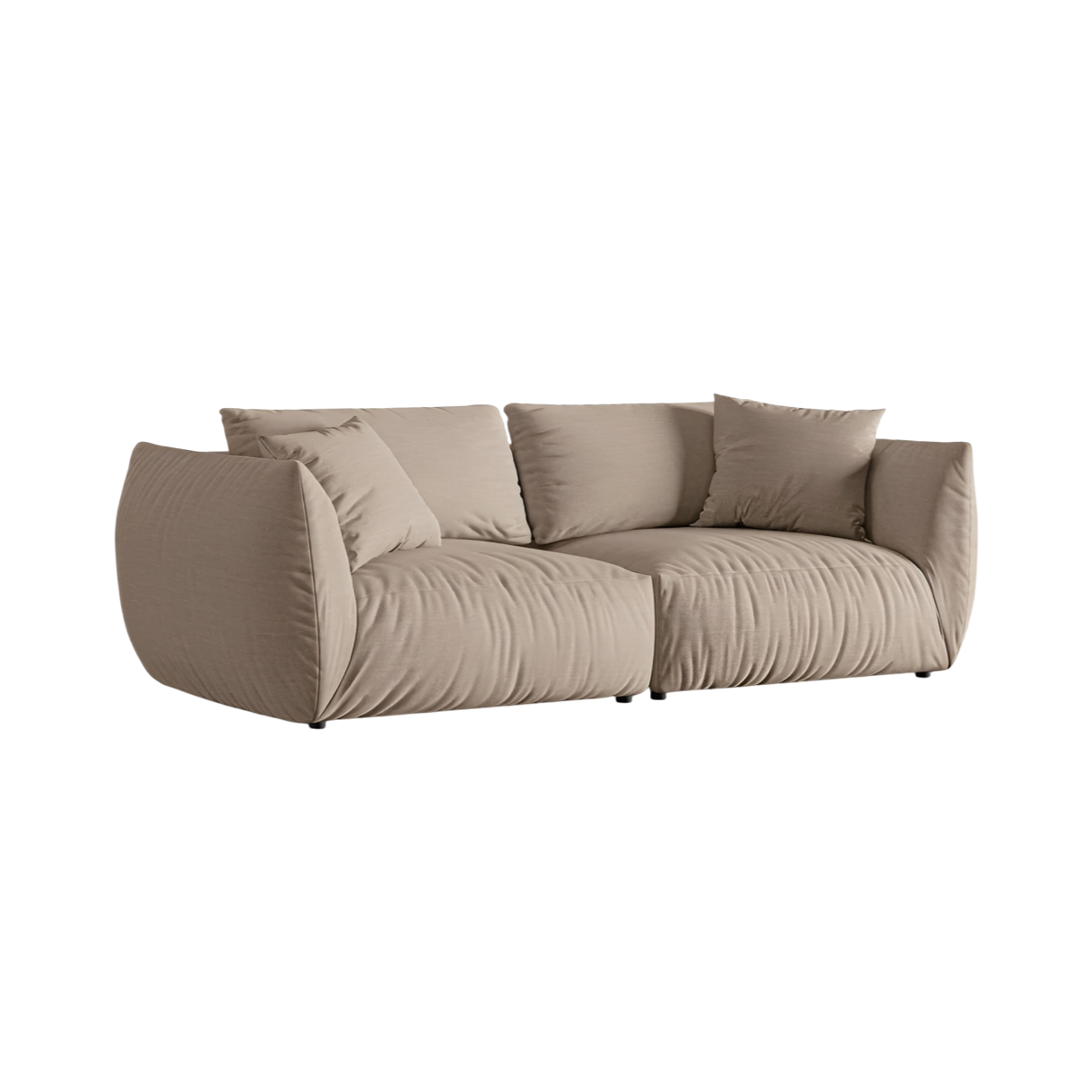 Sofa 4-sitzige CHRIS sandfarbener Chenille