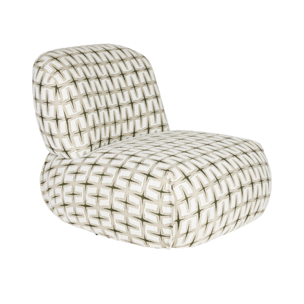 Beiger RITZ Sessel mit geometrischem Muster