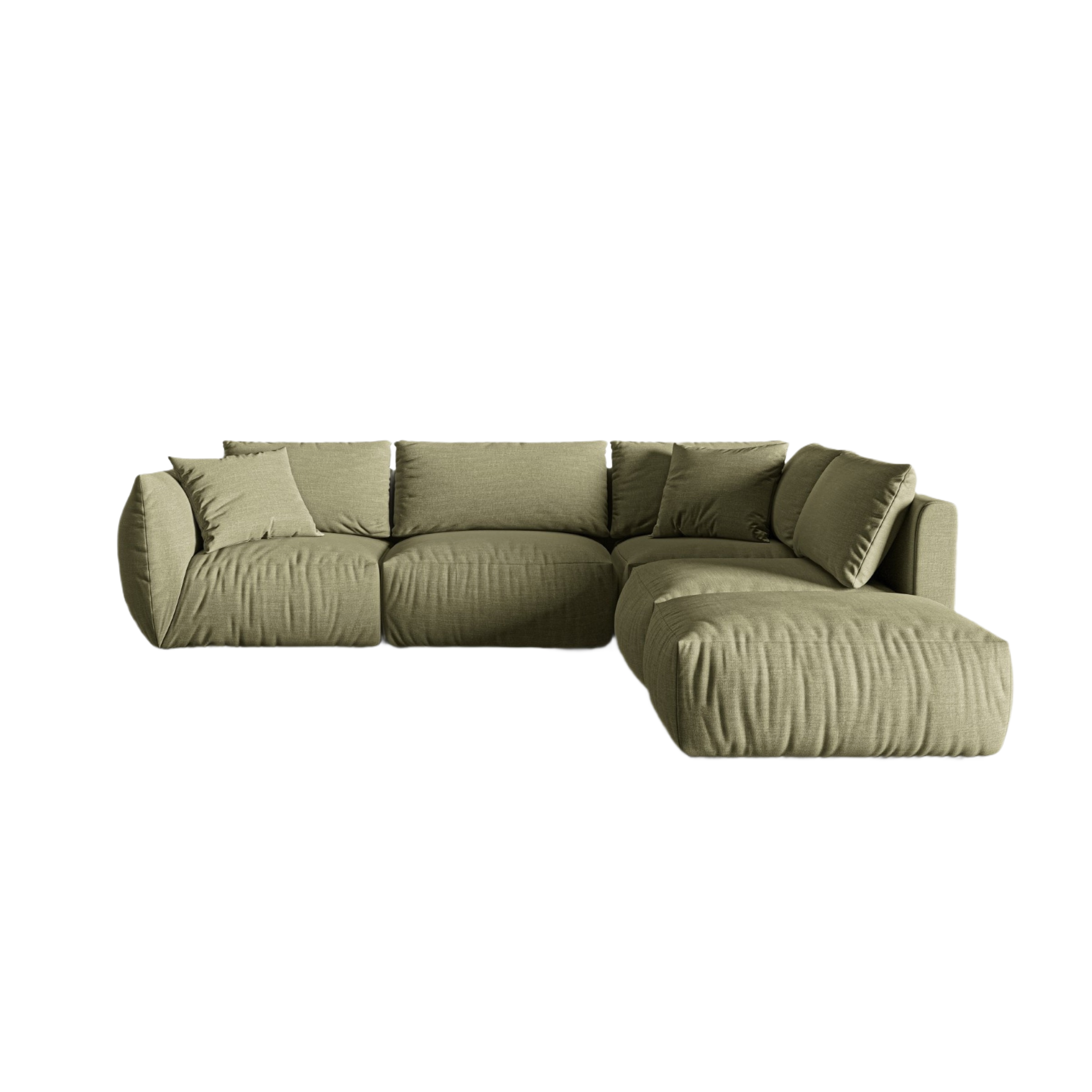 Modulares Ecksofa für 4 Personen rechts CHRIS grün Chenille