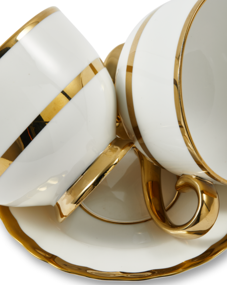 GOLDEN FINDS porcelain tea cup set