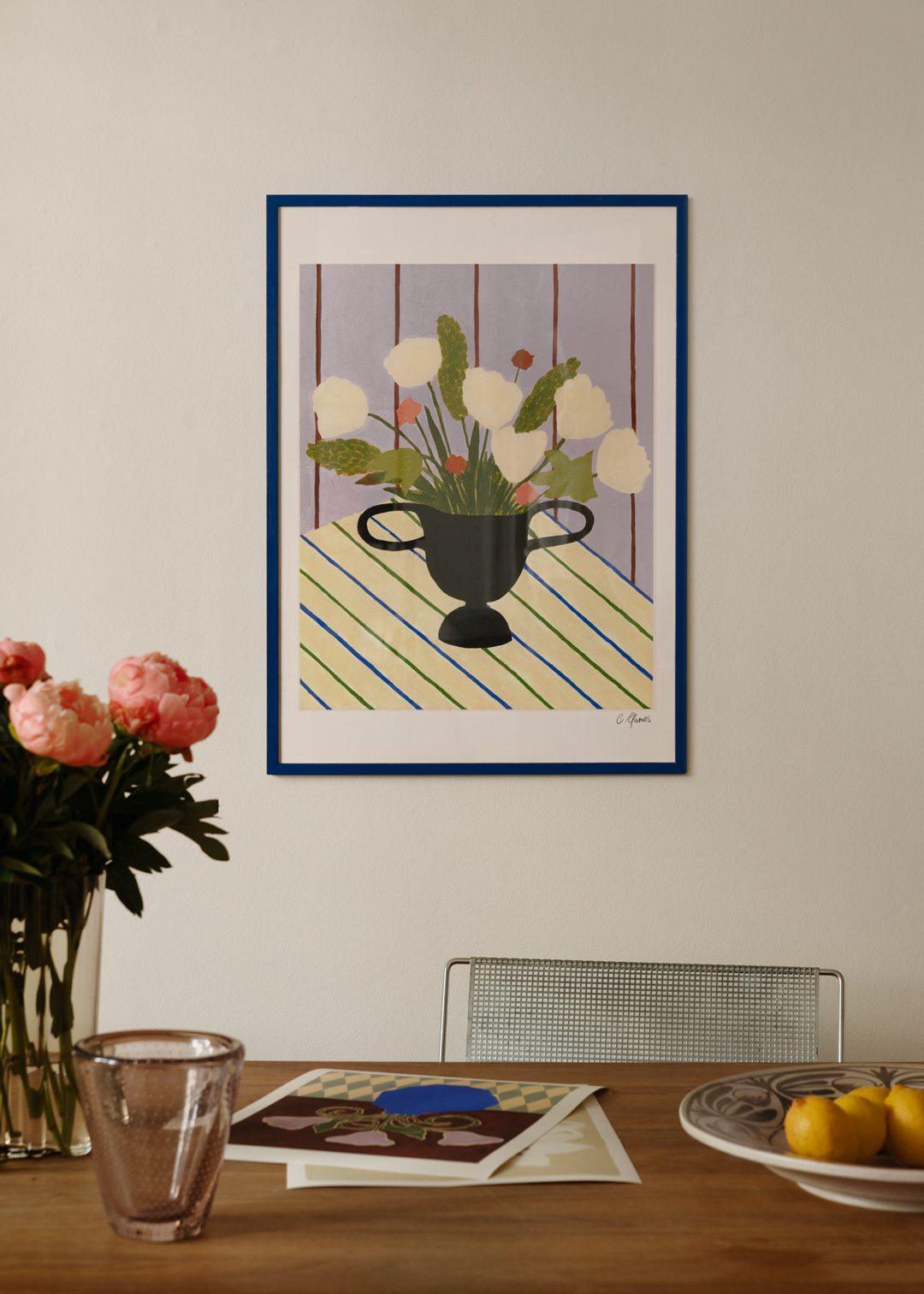 Grafika artystyczna FLOWERS ON STRIPED CLOTH The Poster Club Eye on Design
