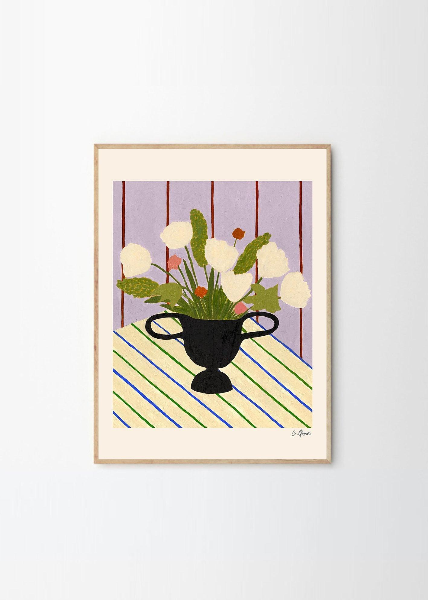 Grafika artystyczna FLOWERS ON STRIPED CLOTH The Poster Club Eye on Design
