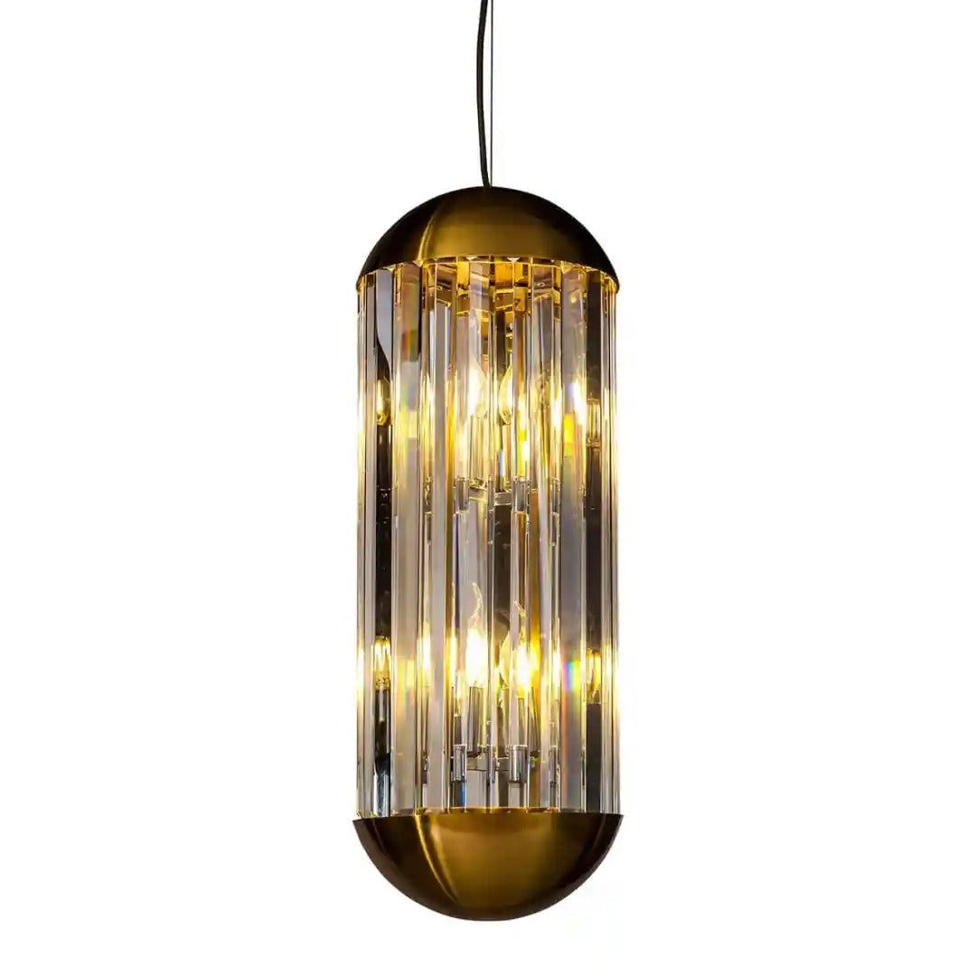 Pendelleuchte SILA aus Kristall mit braunem Finish