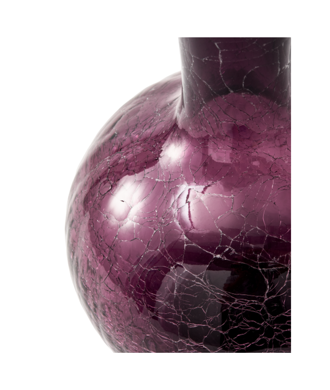 Vase aus Crackle-Glas, dunkelviolett