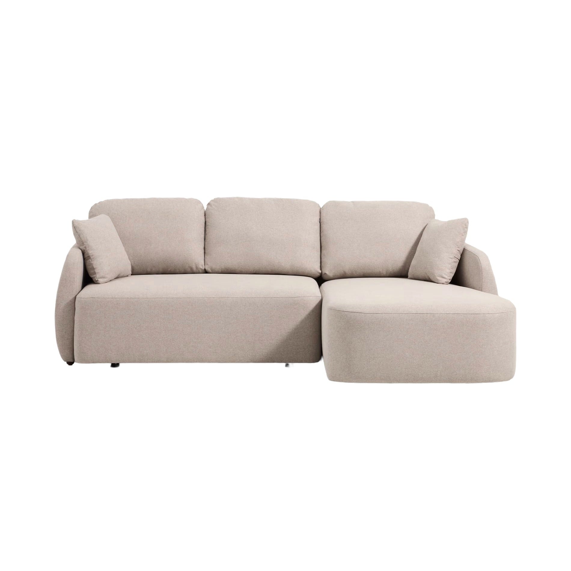 Right-facing 3-seater sofa bed LAIRA beige