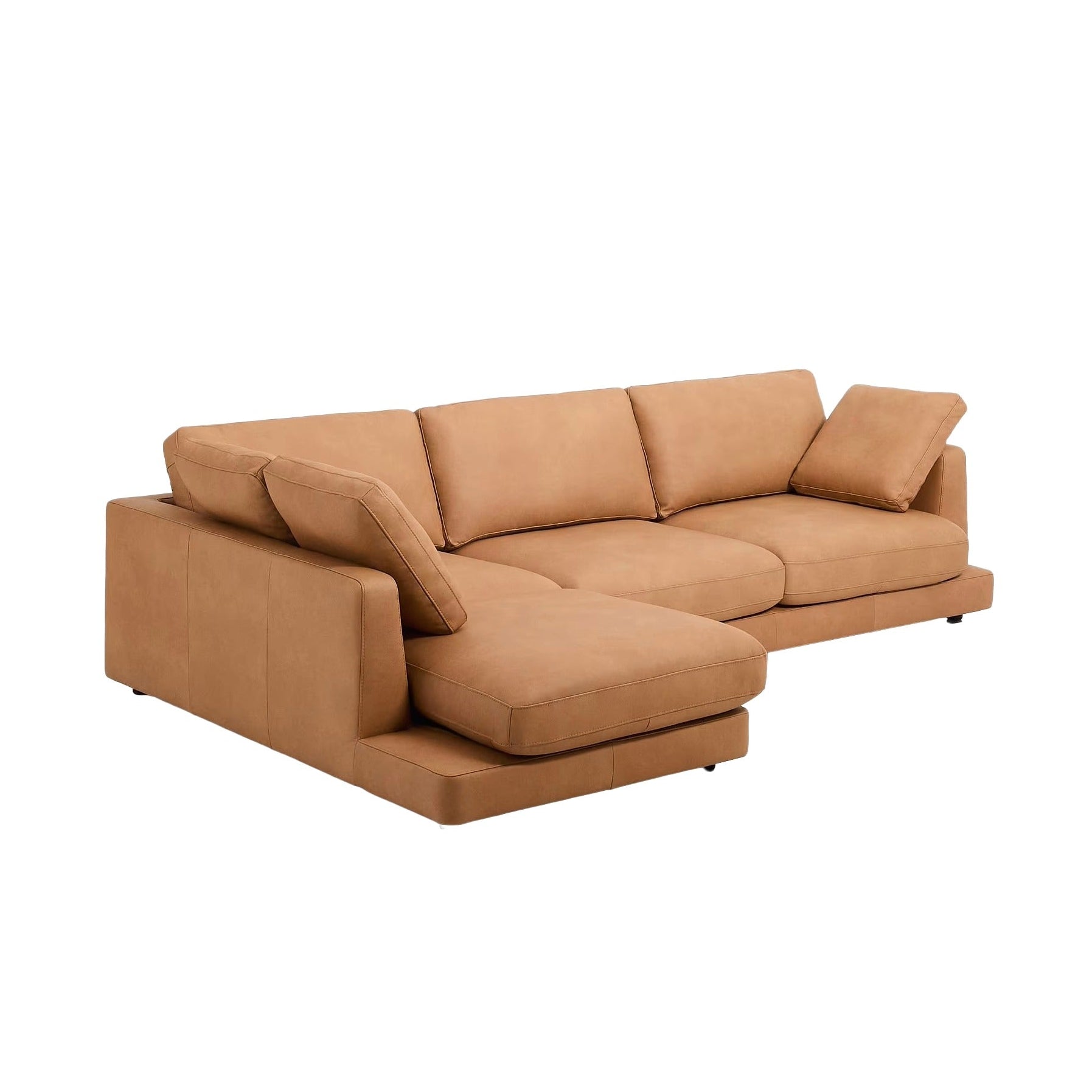 4-seater left-facing corner sofa GALA natural leather
