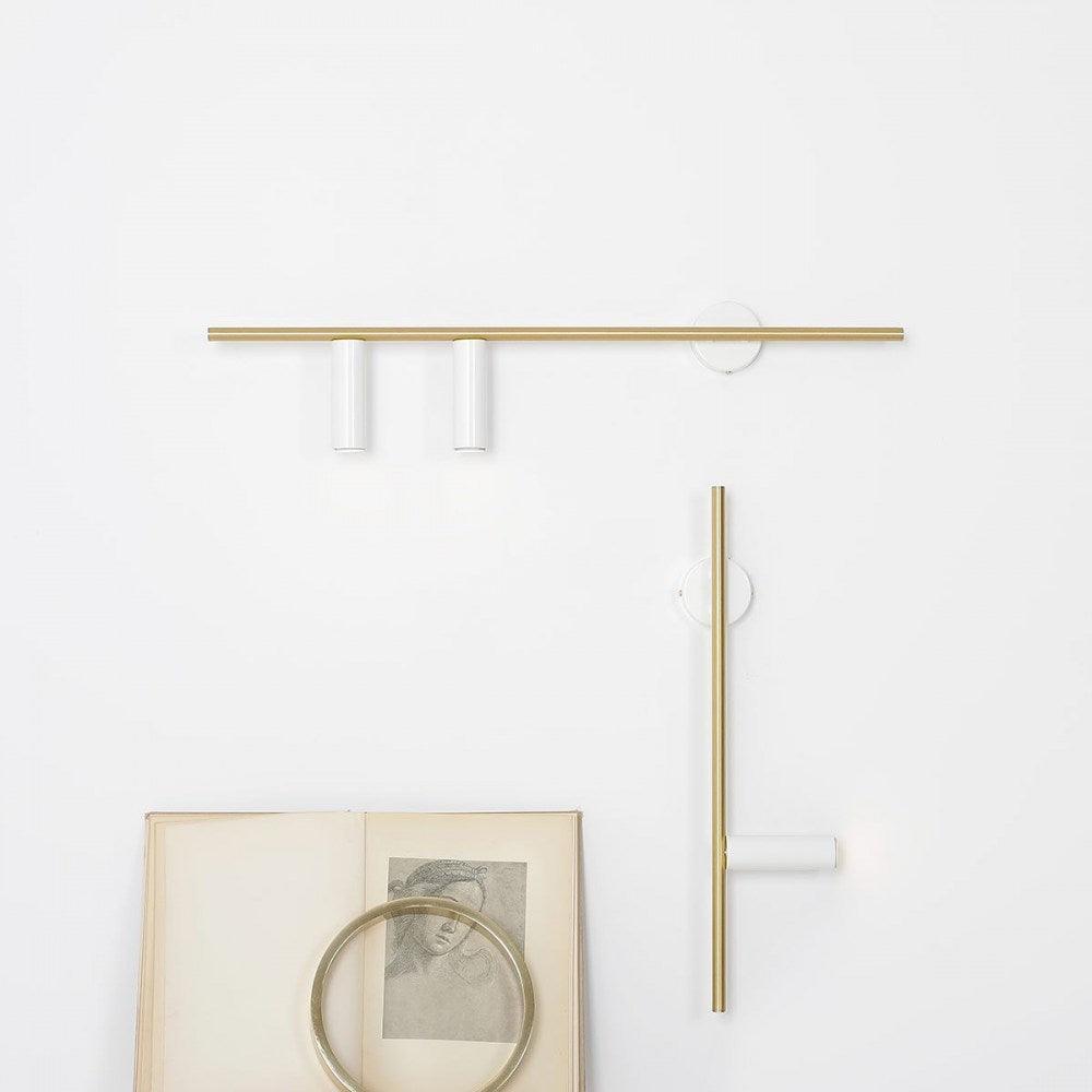 Kinkiet prawostronny TREVO DUO biały z mosiężnym wykończeniem Artera Eye on Design