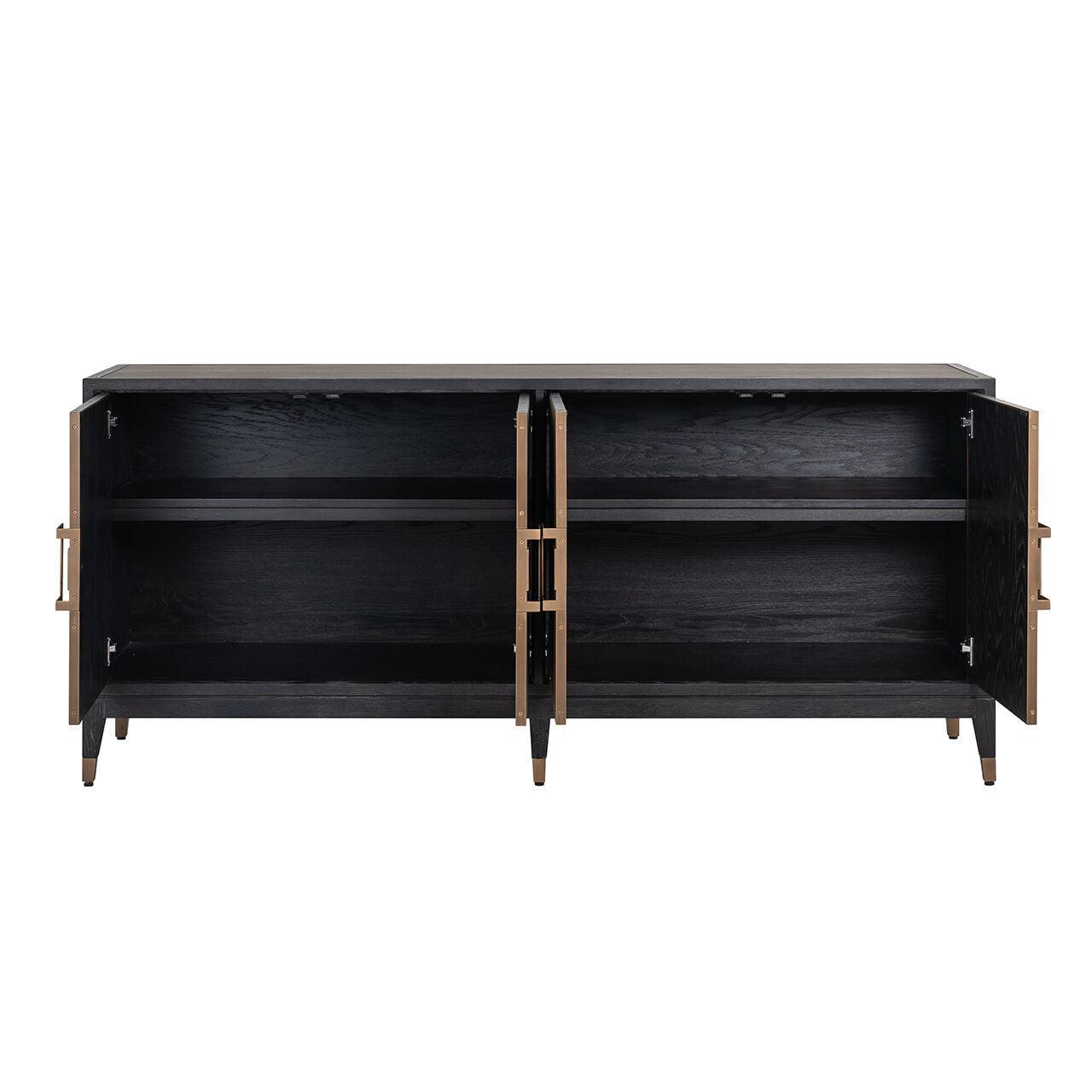 Komoda BLOOMINGVILLE drewno dębowe ze złotym Richmond Interiors Eye on Design