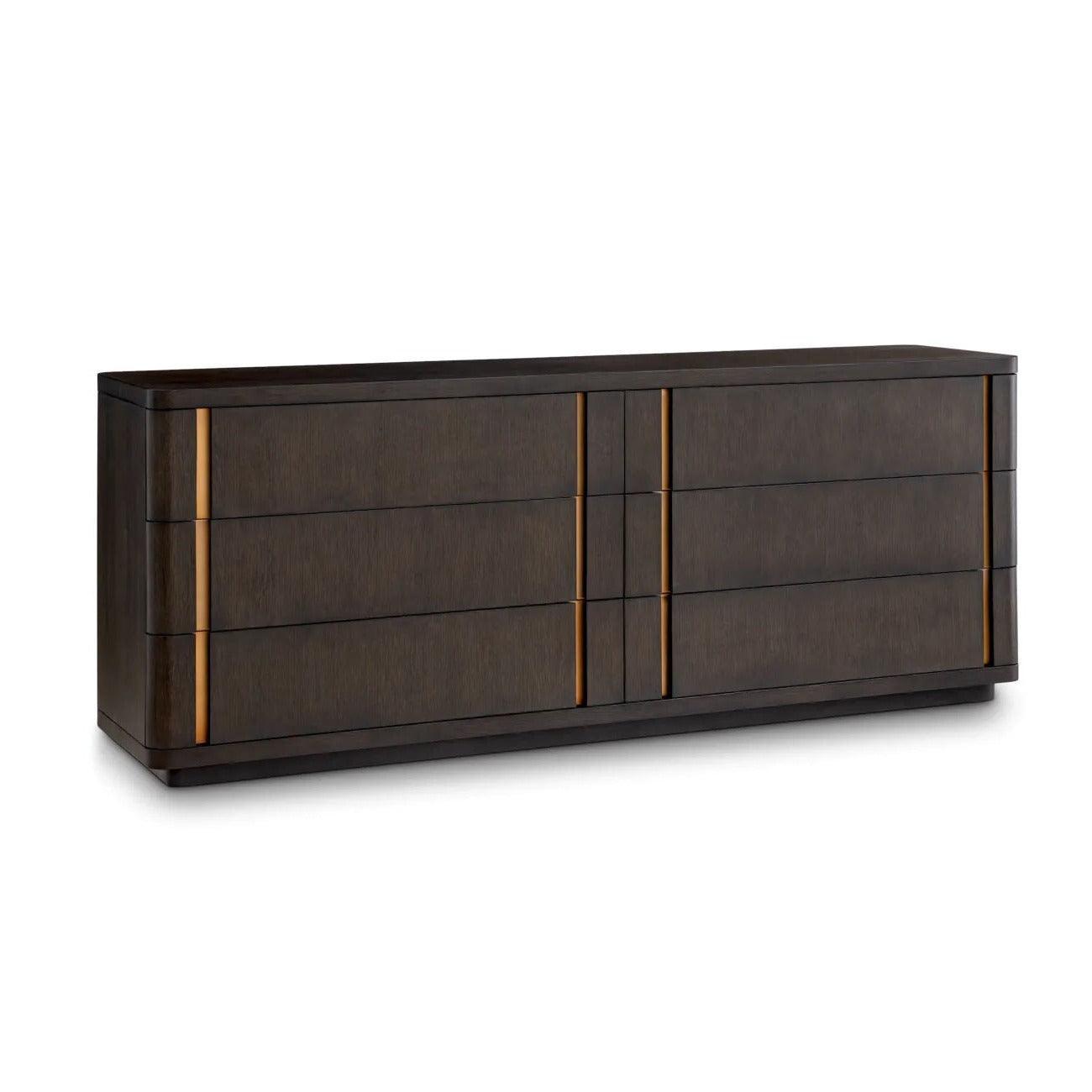 Komoda MODESTO ciemnobrązowy fornir mokka Eichholtz 220 cm Eye on Design