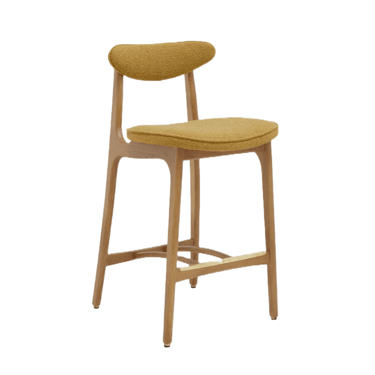 Krzesło barowe 200-190 żółty w tkaninie Boucle Mustard 366 concept Eye on Design