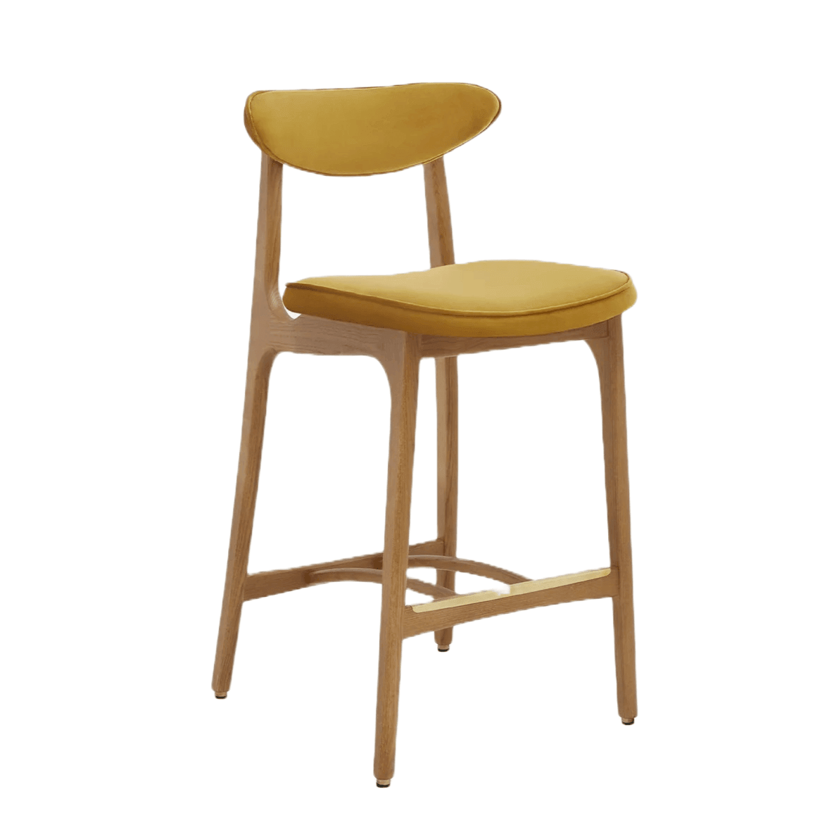 Krzesło barowe 200-190 żółty w tkaninie Shine Velvet Mustard 366 concept Eye on Design