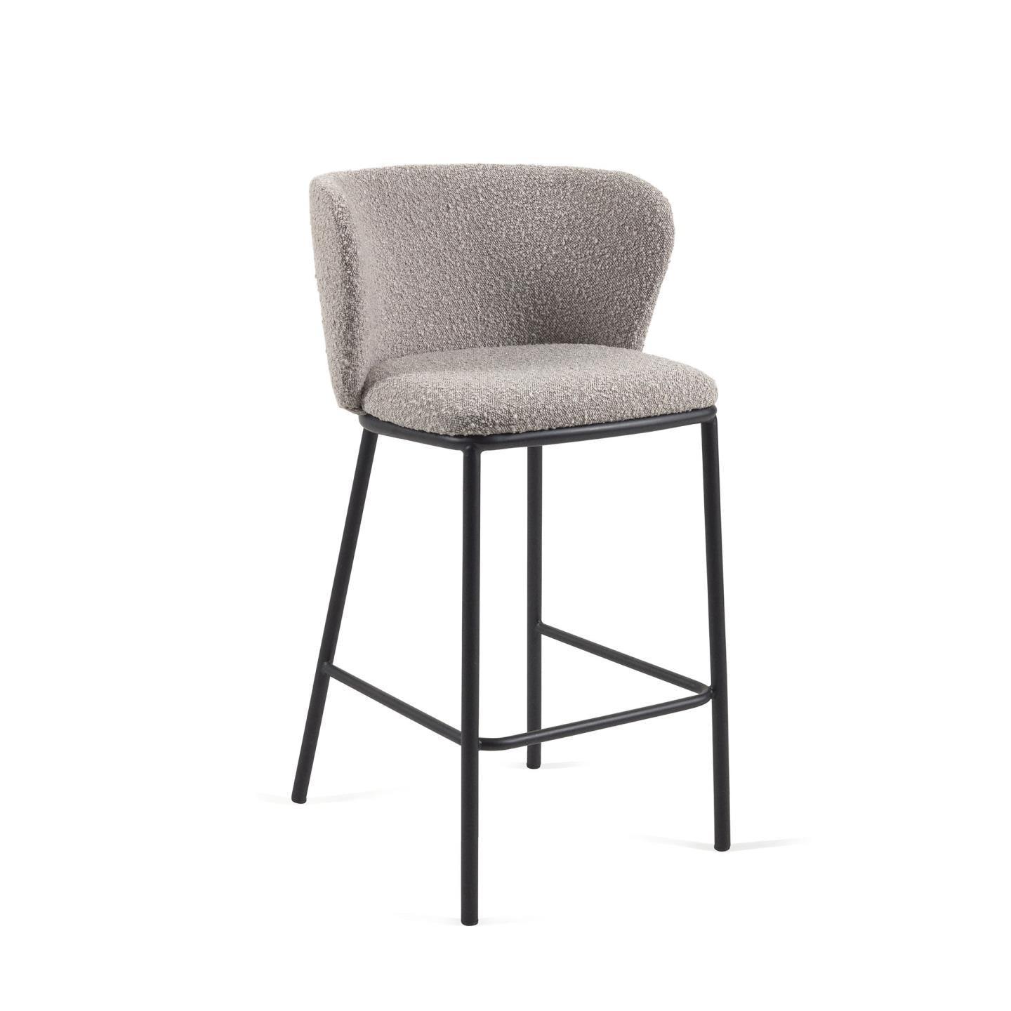 Krzesło barowe CISELIA jasnoszary boucle La Forma 65 cm Eye on Design