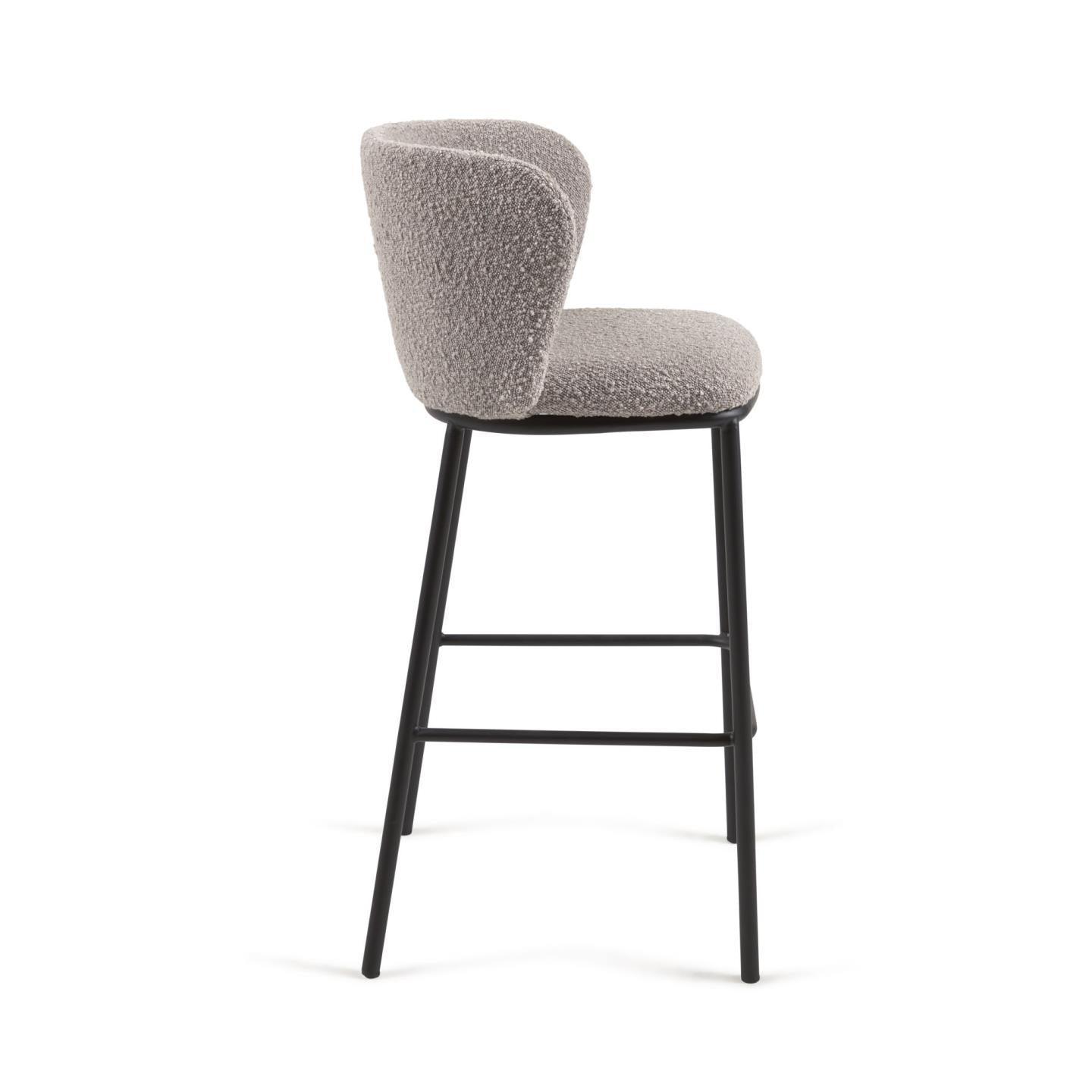 Krzesło barowe CISELIA jasnoszary boucle La Forma Eye on Design