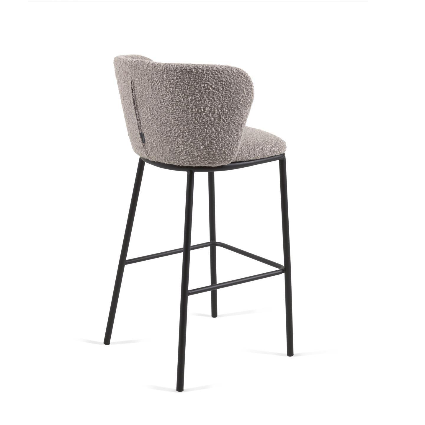 Krzesło barowe CISELIA jasnoszary boucle La Forma Eye on Design
