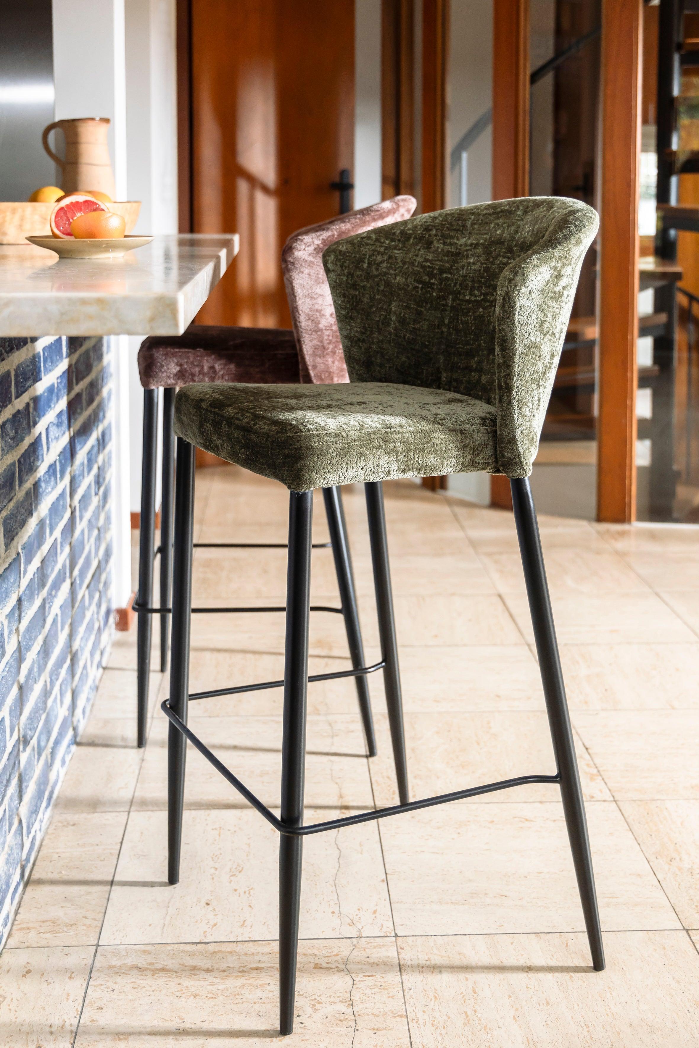 Georgia Stool Counter Green Dutchbone Eye on Design