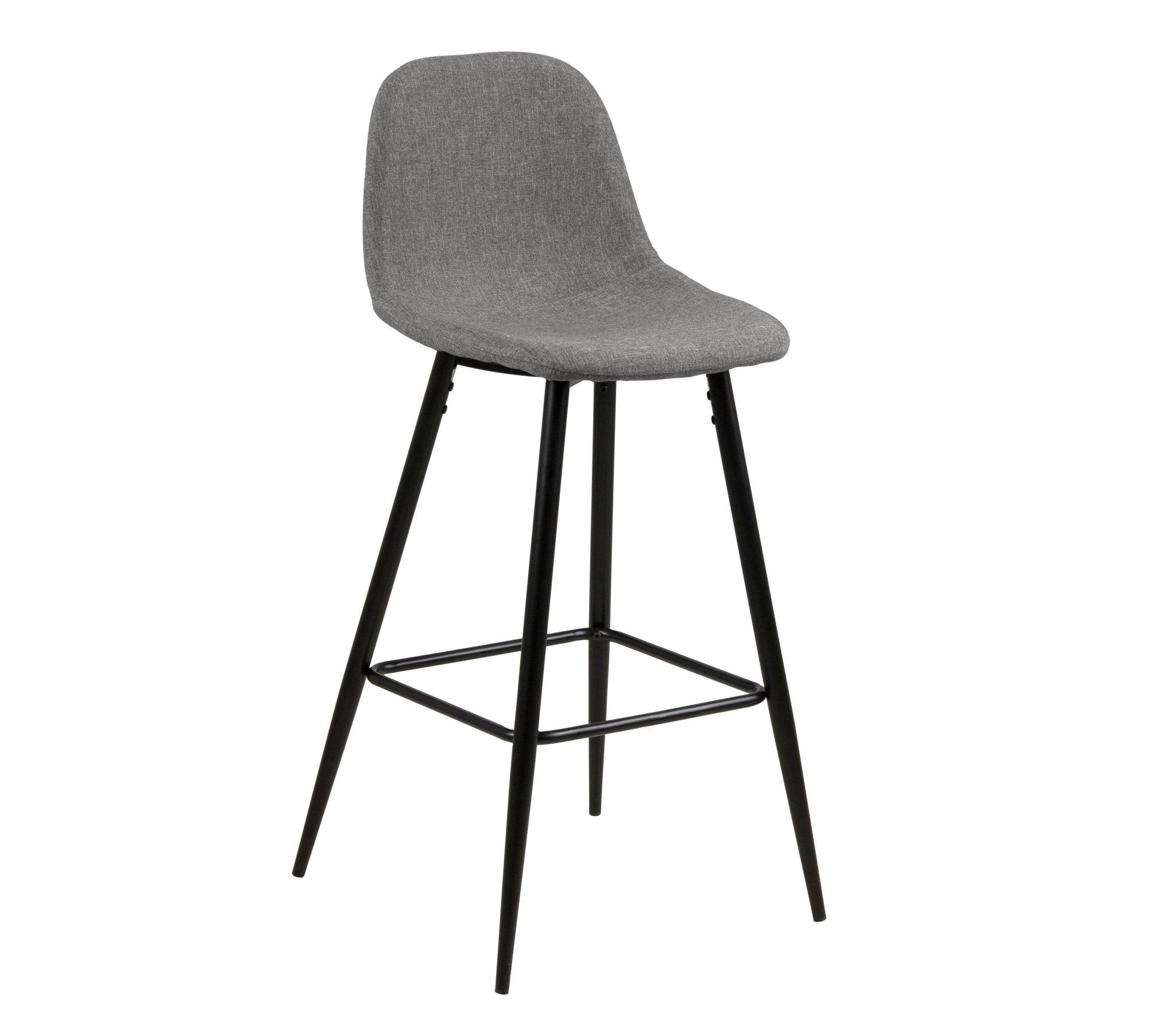 Krzesło barowe LIVIA jasnoszary z czarną podstawą Home Essentials Eye on Design