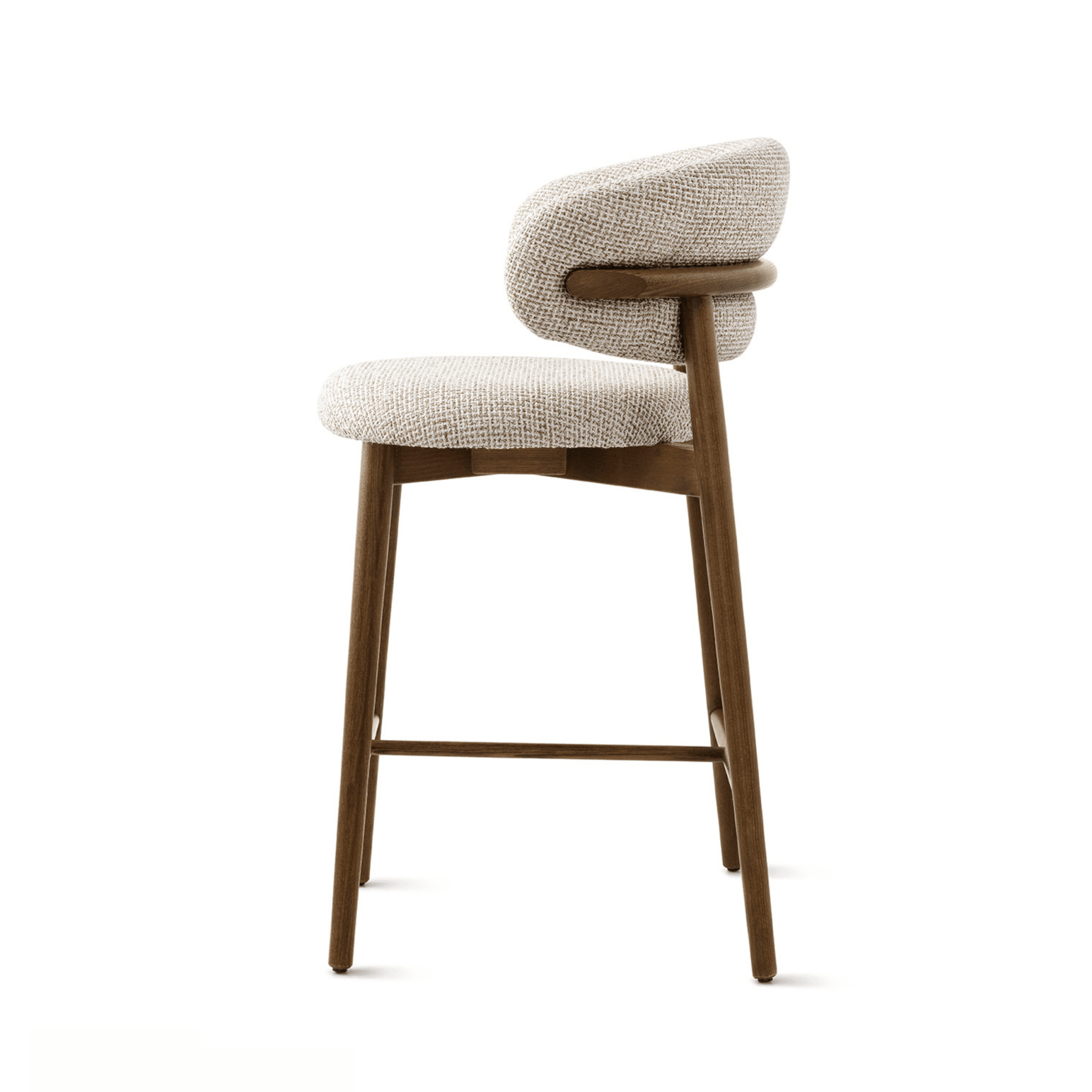 Krzesło barowe OLEANDRO boucle beżowy z drewnianą podstawą Calligaris Eye on Design
