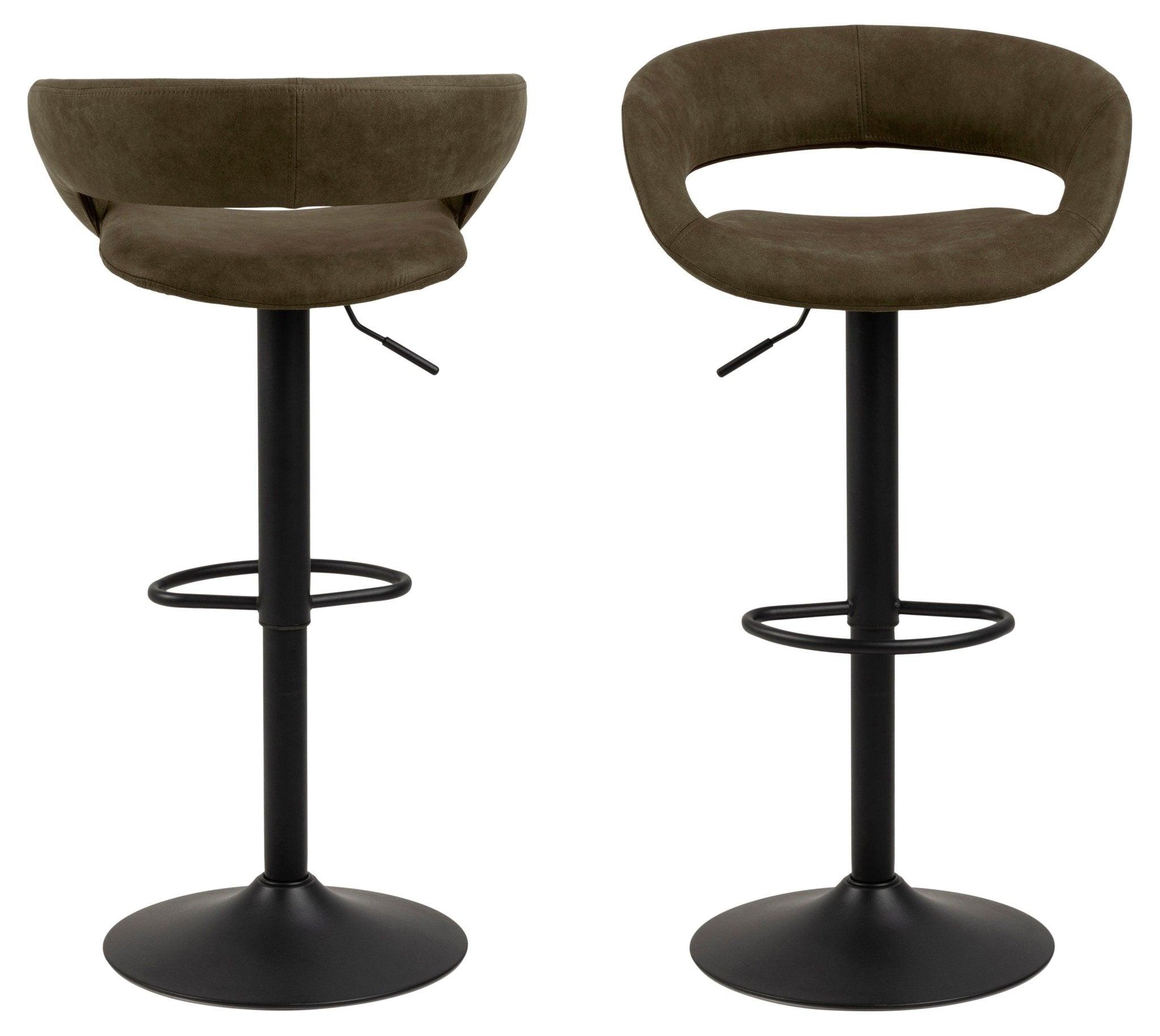 Krzesło barowe SOFIE oliwkowy z czarną podstawą Home Essentials Eye on Design