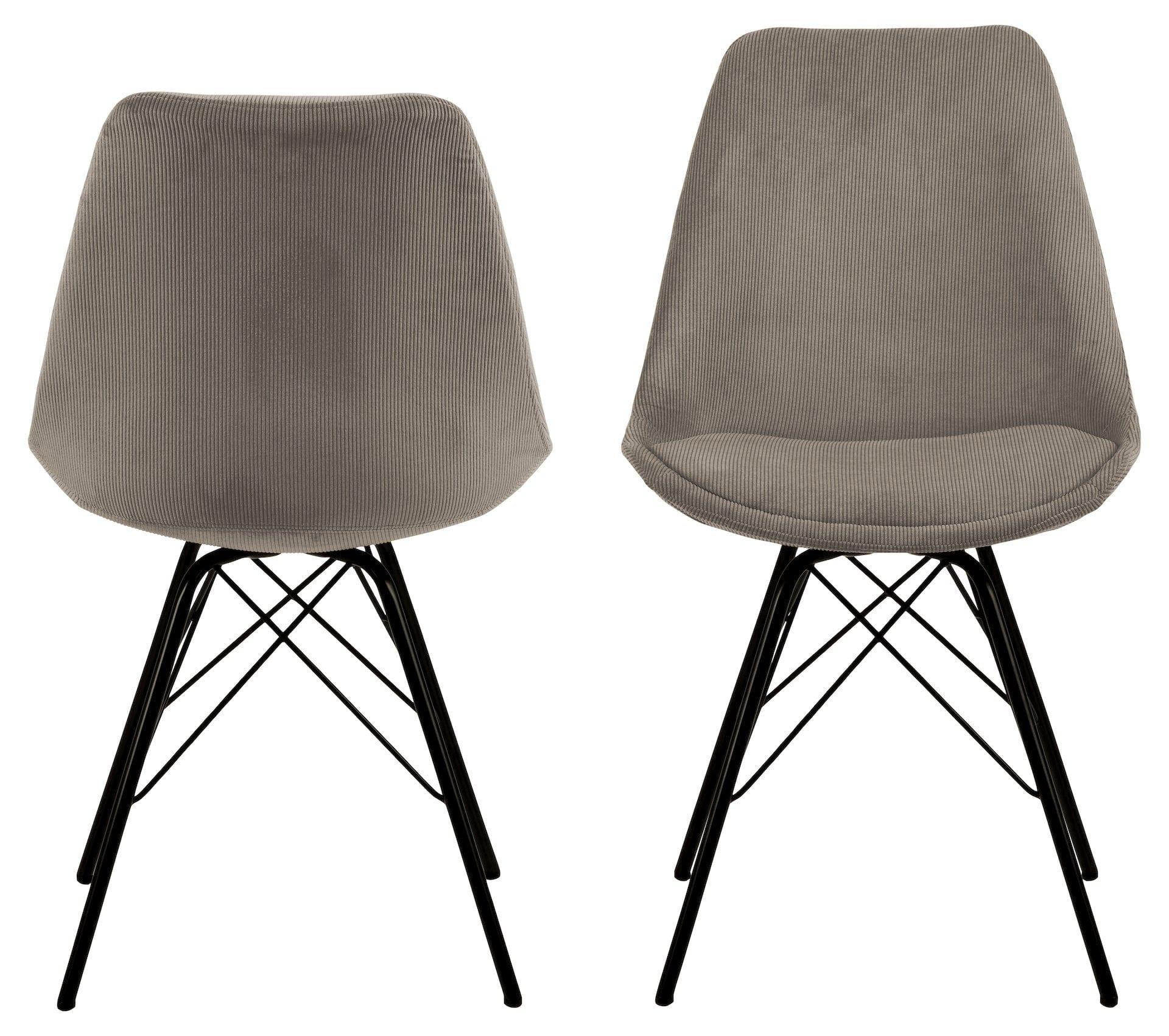 Krzesło NILS beżowy sztruksowy z czarną podstawą Home Essentials Eye on Design