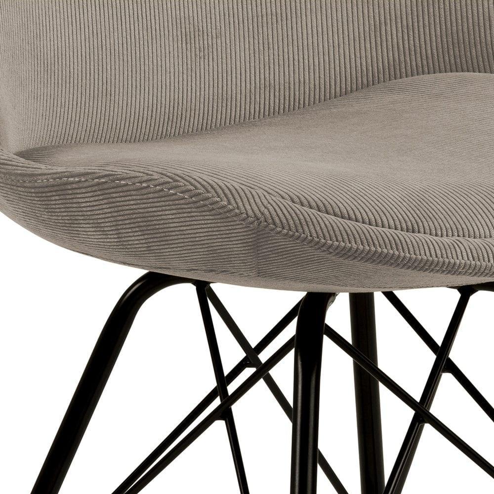 Krzesło NILS beżowy sztruksowy z czarną podstawą Home Essentials Eye on Design