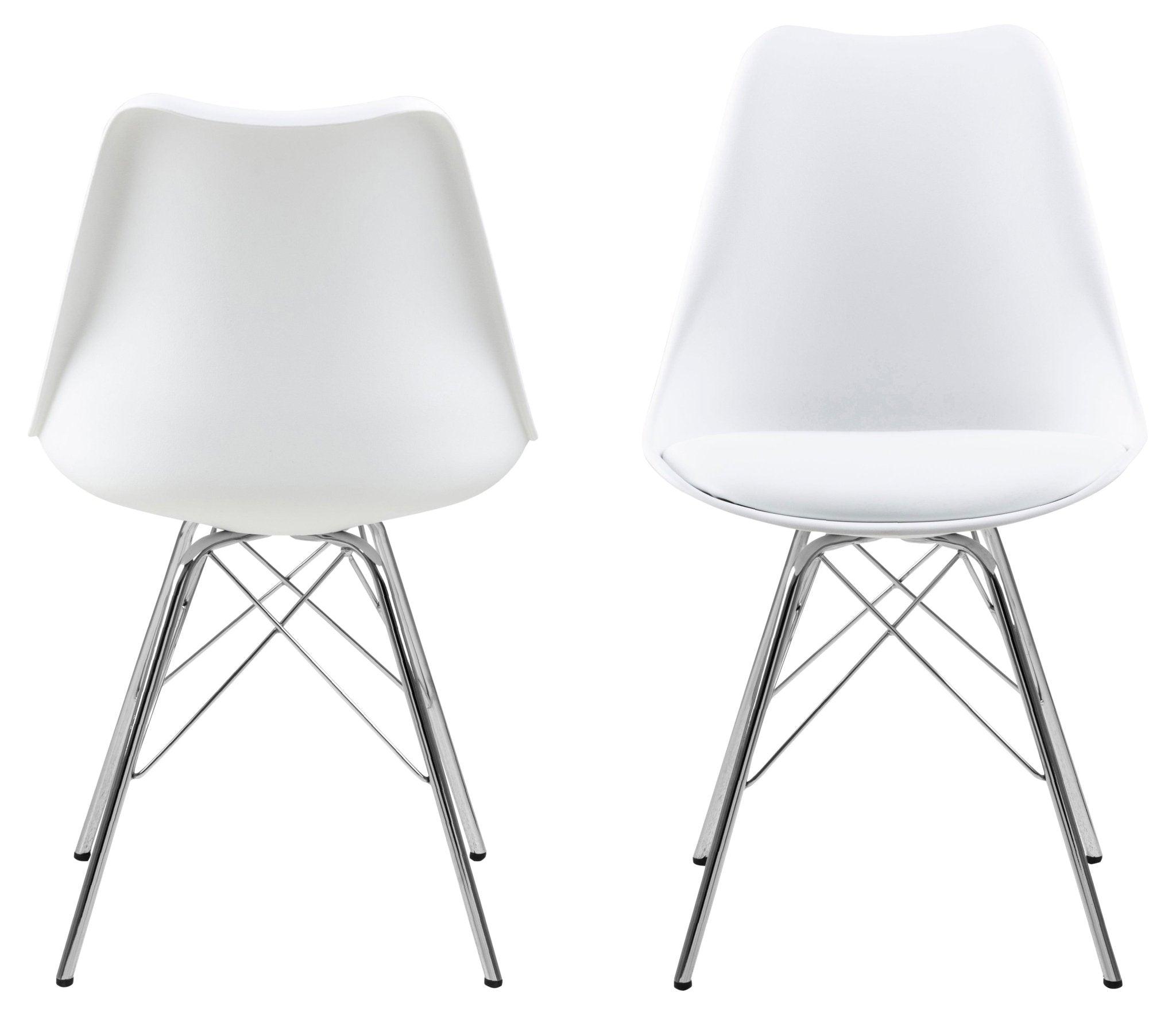 Krzesło NILS biały z chromowaną podstawą Home Essentials Eye on Design