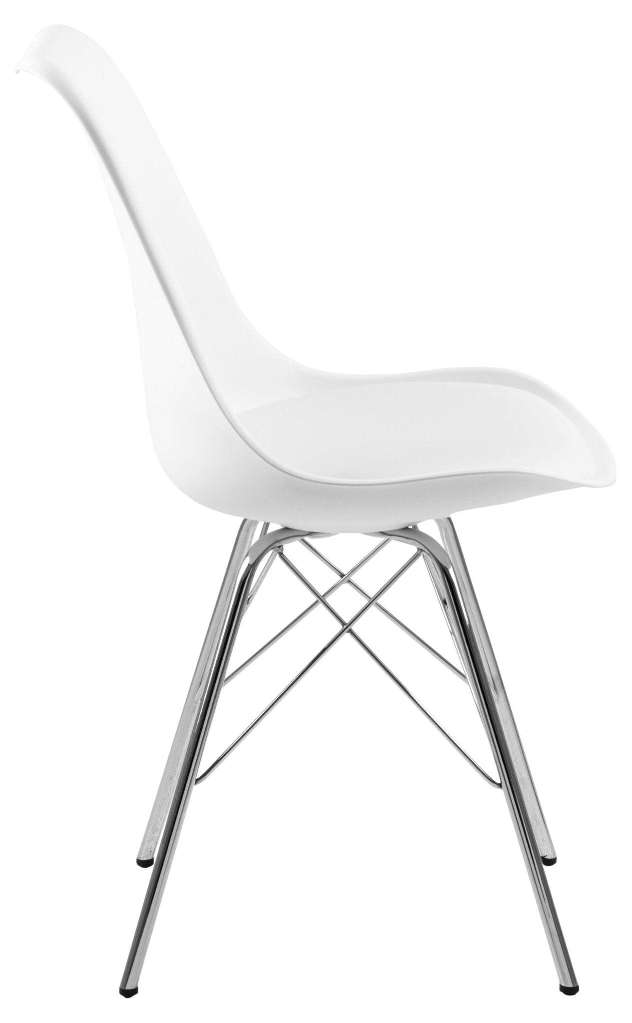 Krzesło NILS biały z chromowaną podstawą Home Essentials Eye on Design