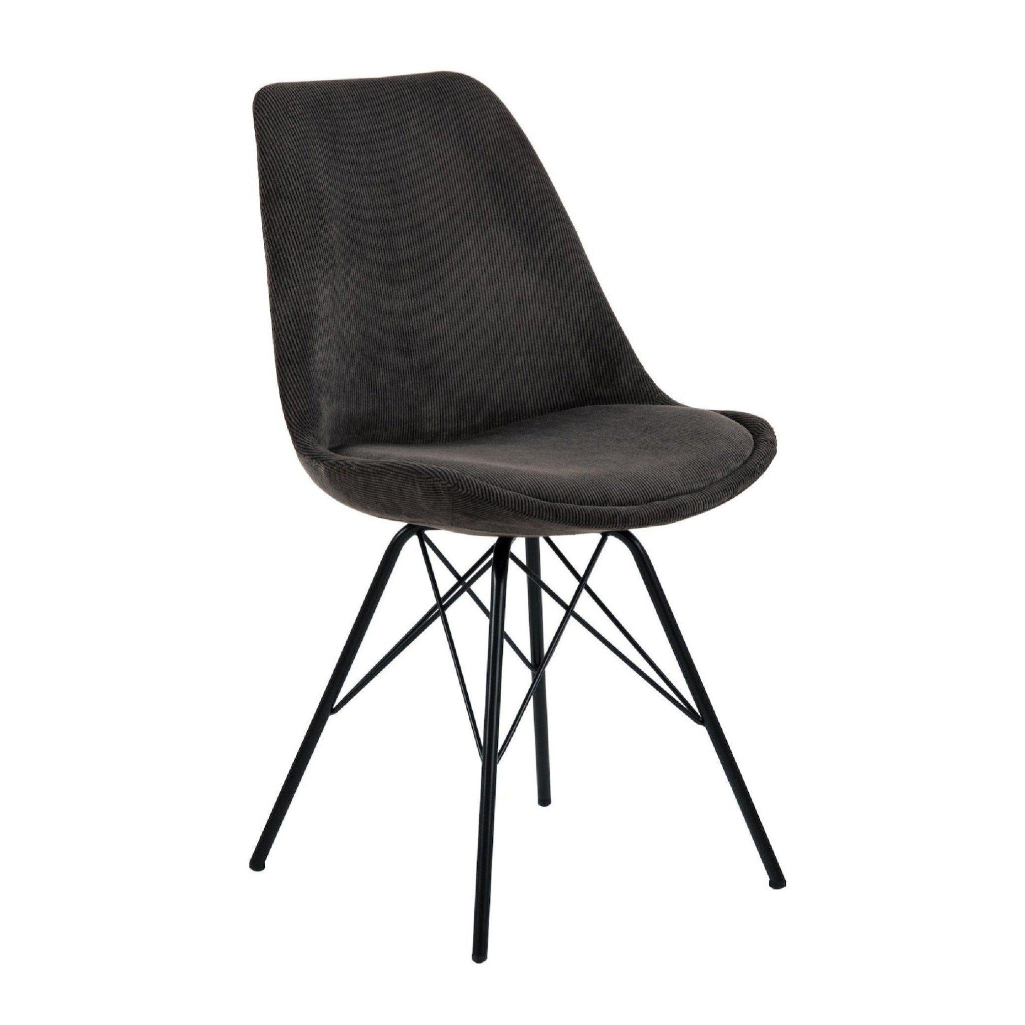 Krzesło NILS czarny sztruksowy z czarną podstawą Home Essentials Eye on Design