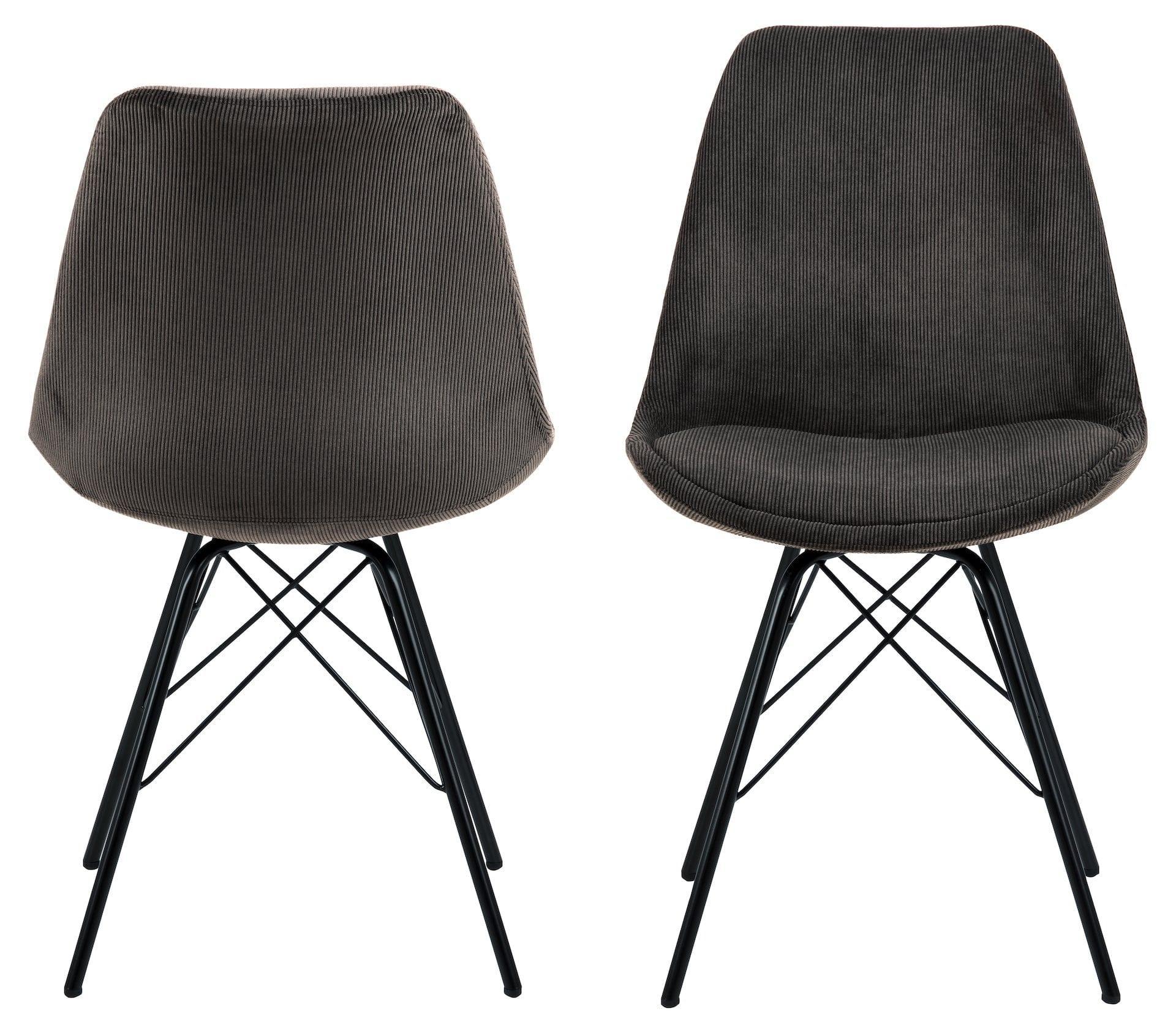 Krzesło NILS czarny sztruksowy z czarną podstawą Home Essentials Eye on Design