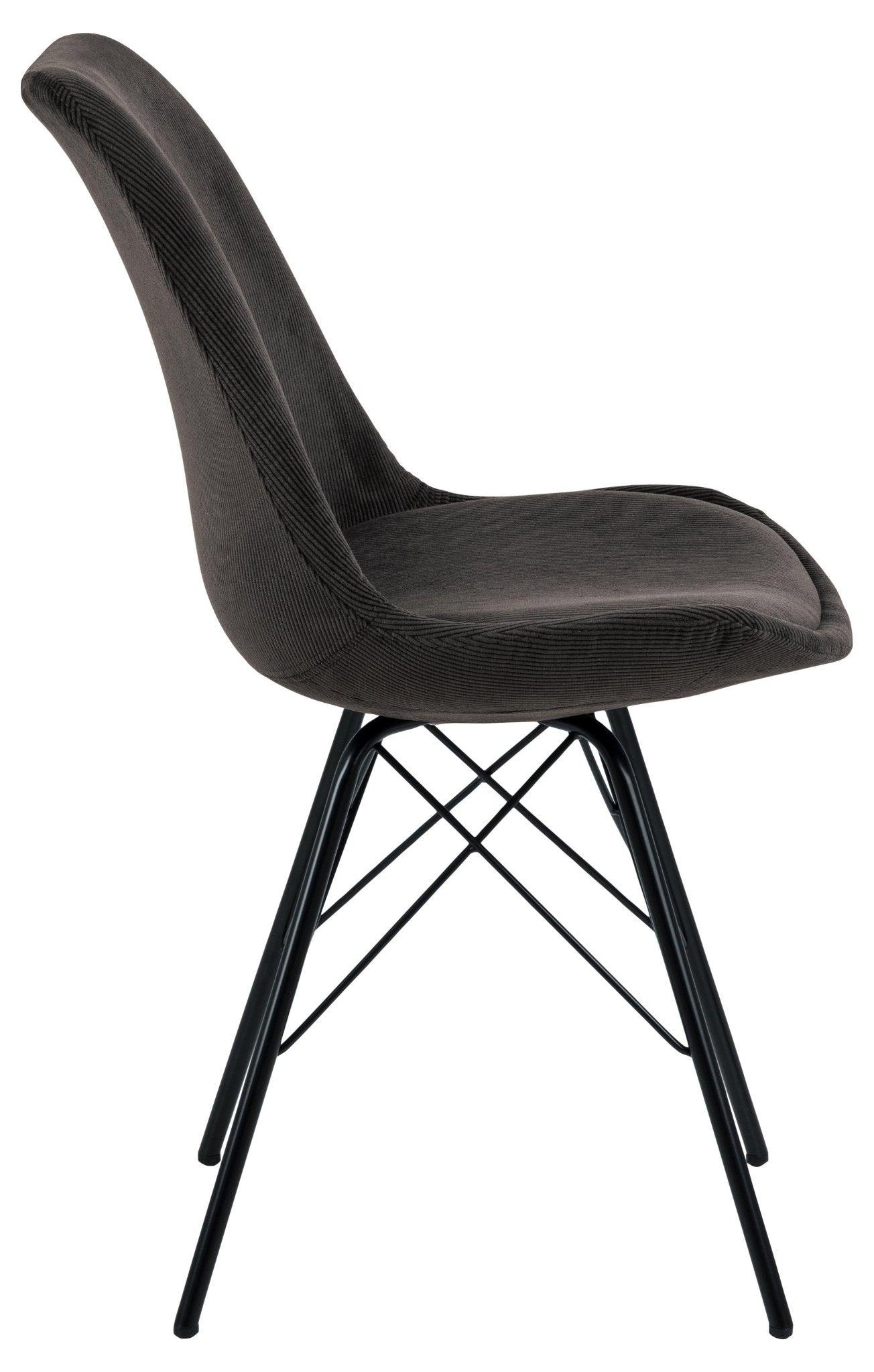 Krzesło NILS czarny sztruksowy z czarną podstawą Home Essentials Eye on Design