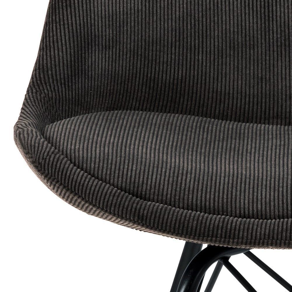 Krzesło NILS czarny sztruksowy z czarną podstawą Home Essentials Eye on Design