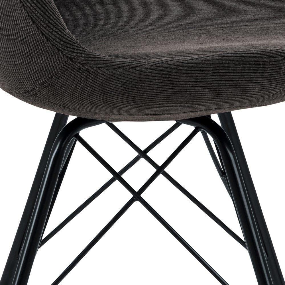 Krzesło NILS czarny sztruksowy z czarną podstawą Home Essentials Eye on Design