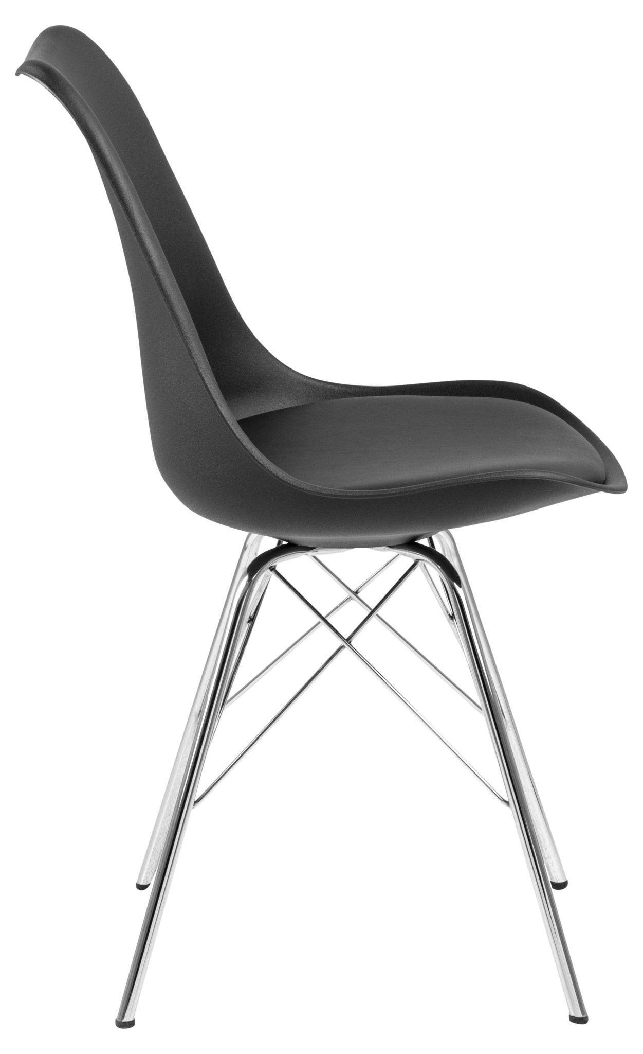 Krzesło NILS czarny z chromowaną podstawą Home Essentials Eye on Design