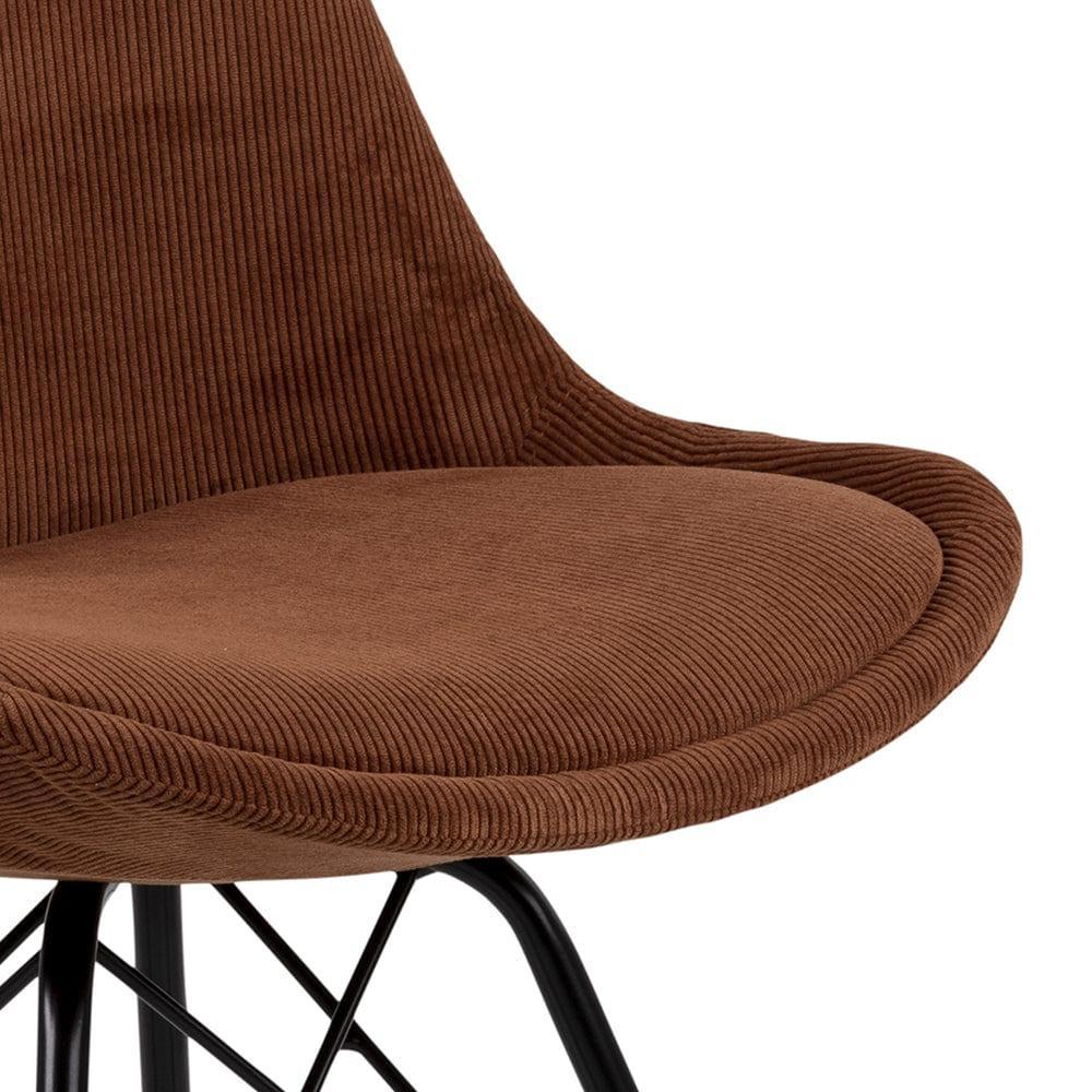 Krzesło NILS miedziany sztruksowy z czarną podstawą Home Essentials Eye on Design